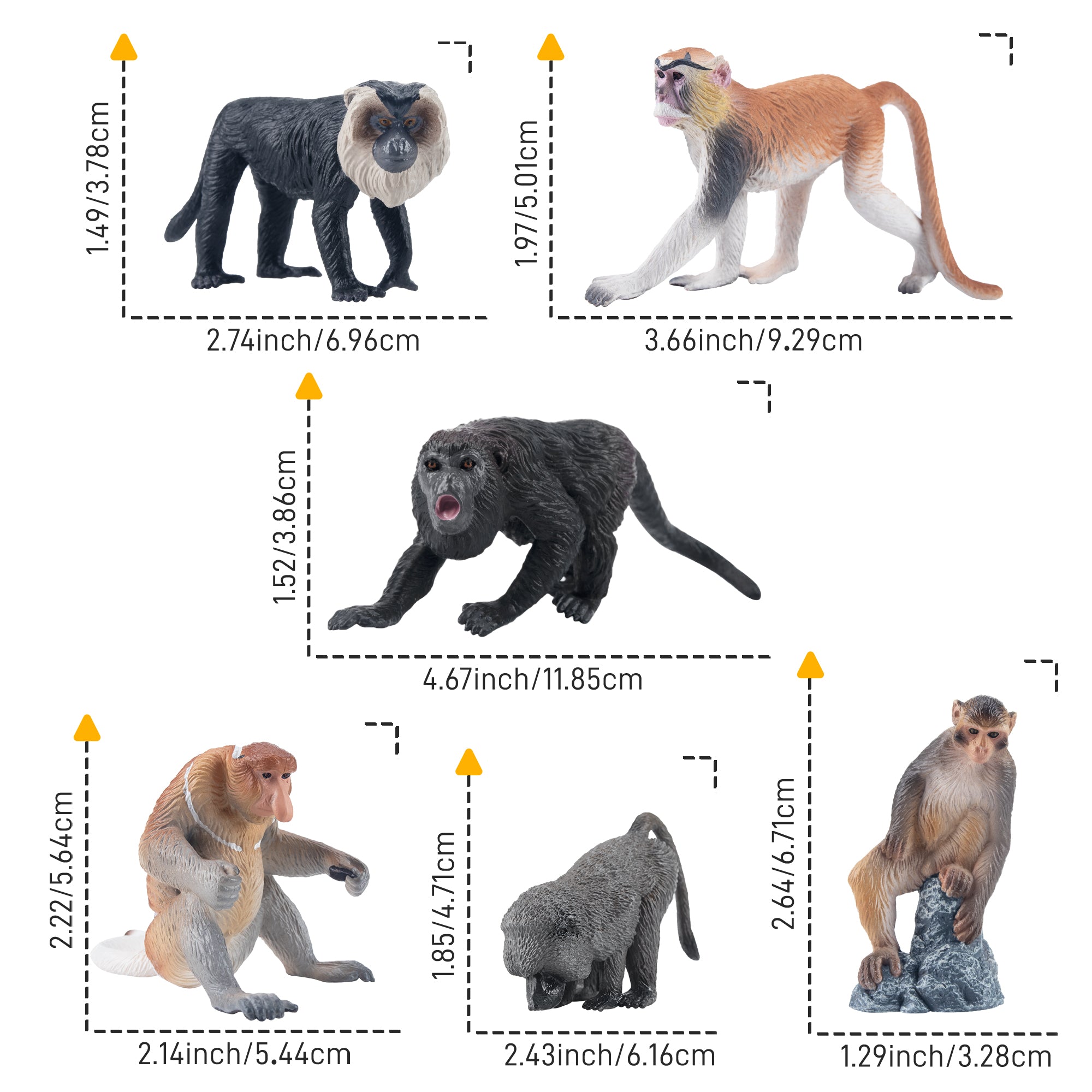 11-Piece Monkey Animal Figurine Playset