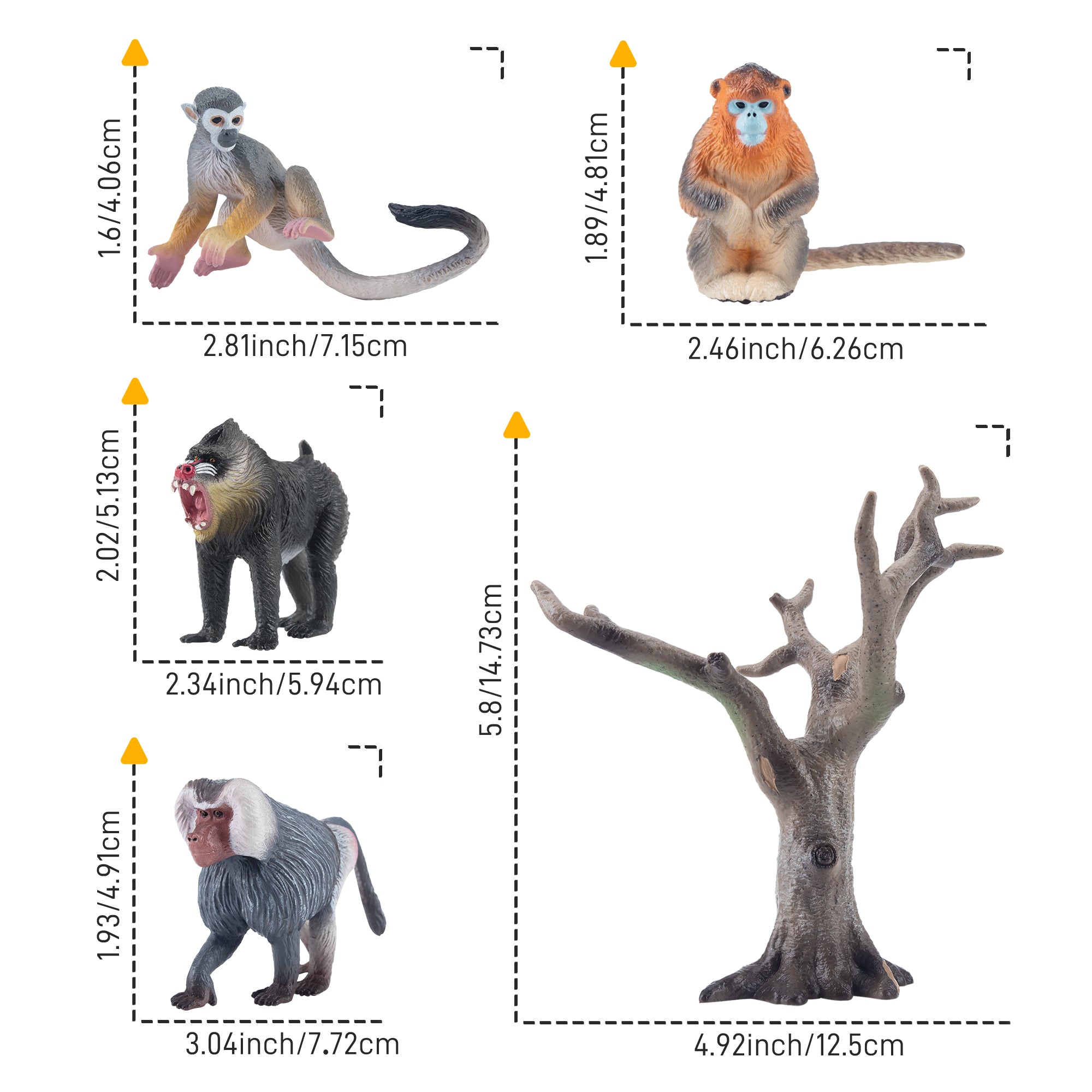 11-Piece Monkey Animal Figurine Playset