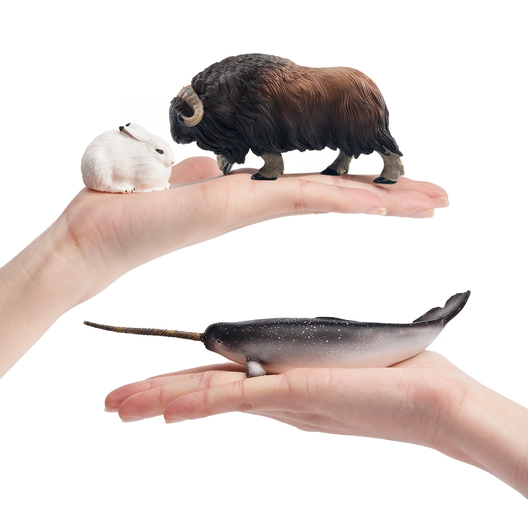 12-Piece 4-7 Large Polar Animals Figurines Playset-on hand