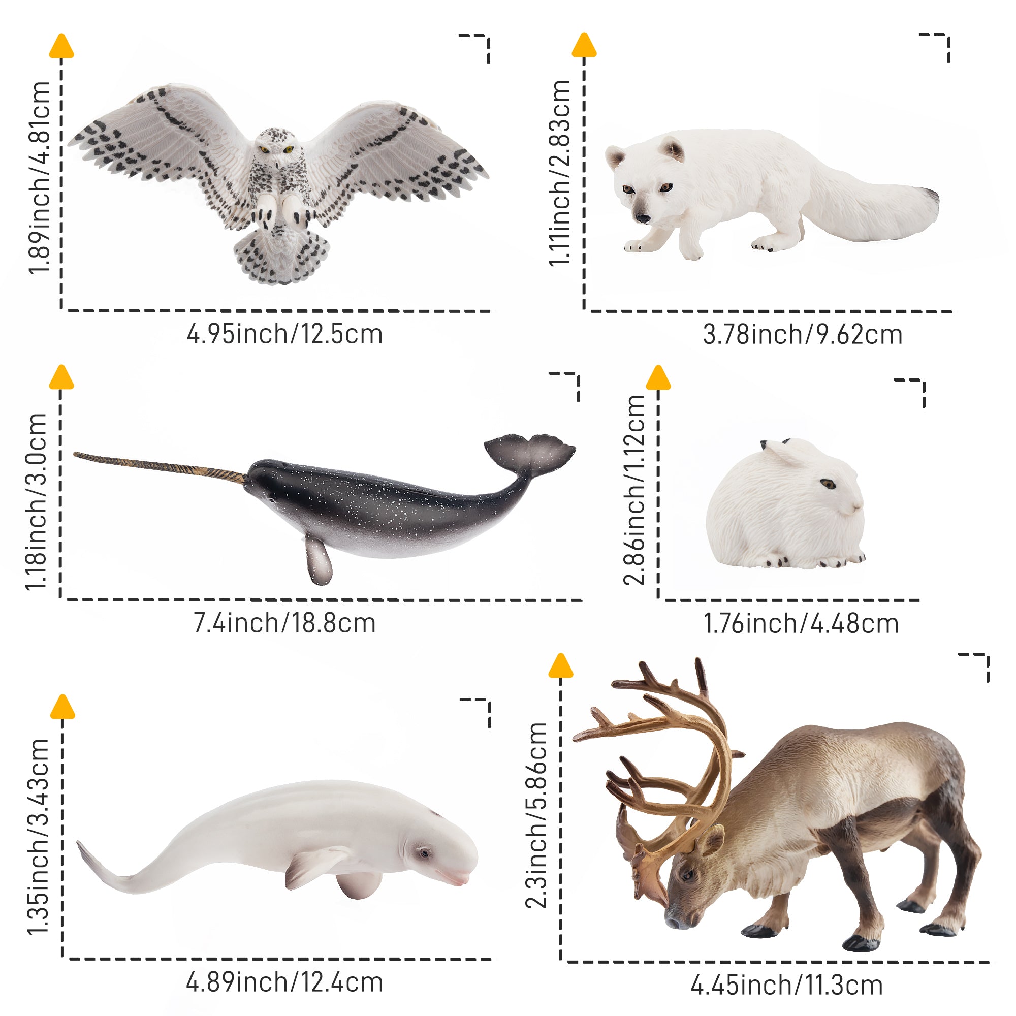 12-Piece 4-7 Large Polar Animals Figurines Playset-size 2