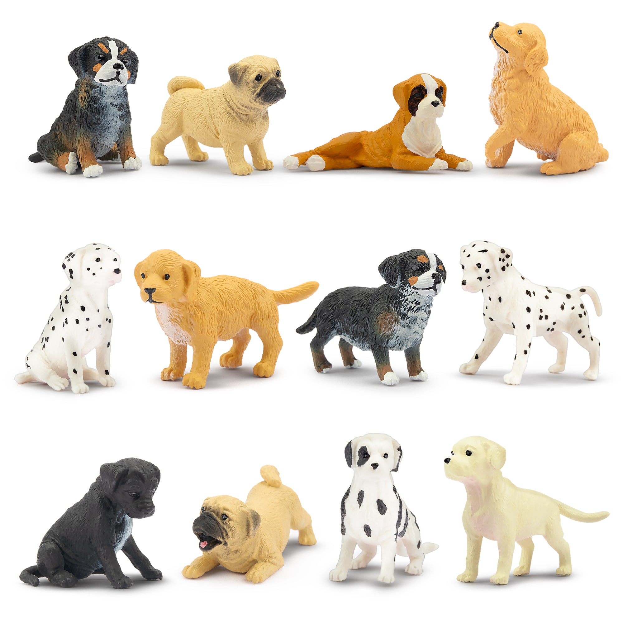 Toymany 12PCS Figurines de Chiens Jouet Figurine Animalière