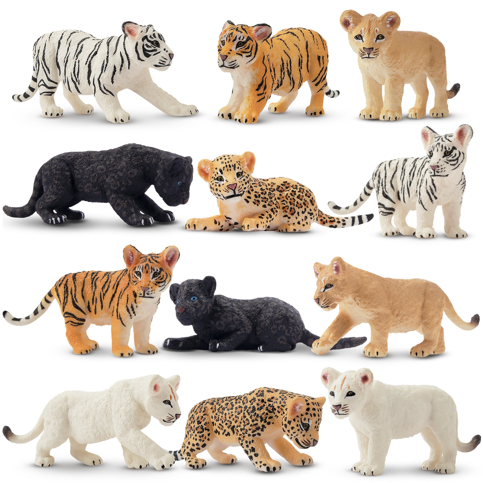 12-Piece Mini Tiger?Cub?Figurines Playset