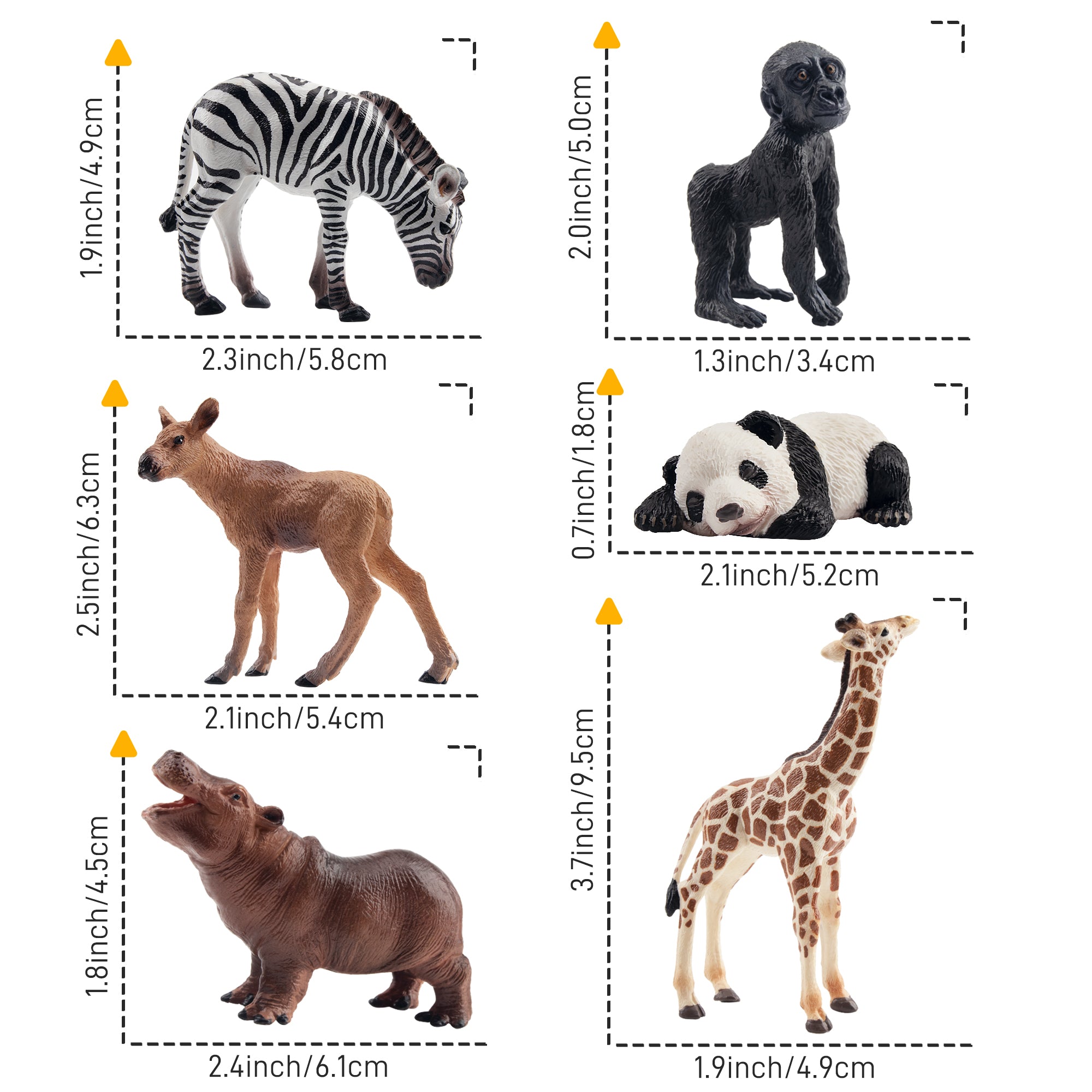 12-Piece Mini Wildlife Animals Figures Playset-size 1
