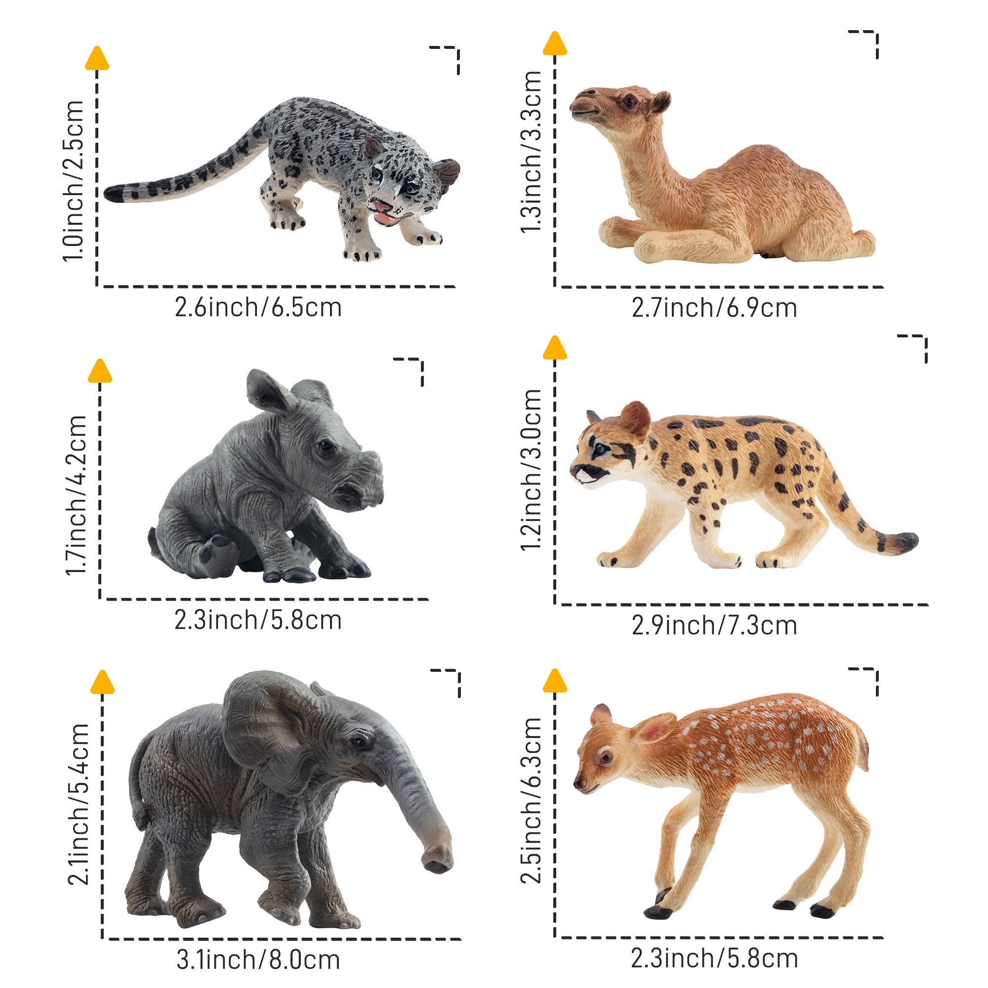 12-Piece Mini Wildlife Animals Figures Playset-size 2