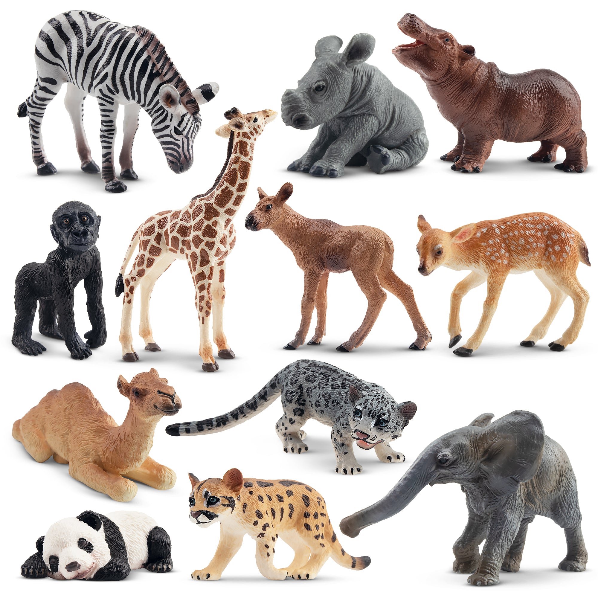 12pcs Mini Wildlife Animal Figurines Playset Animal Figurine Toy