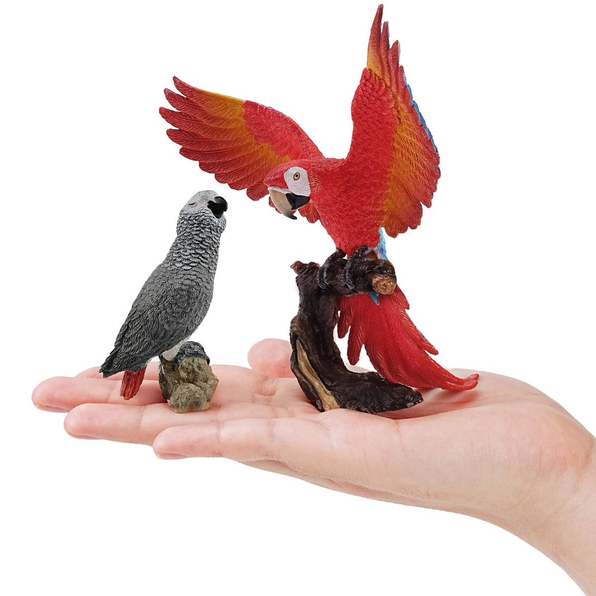 12-Piece Parrot Figurines Playset-on hand