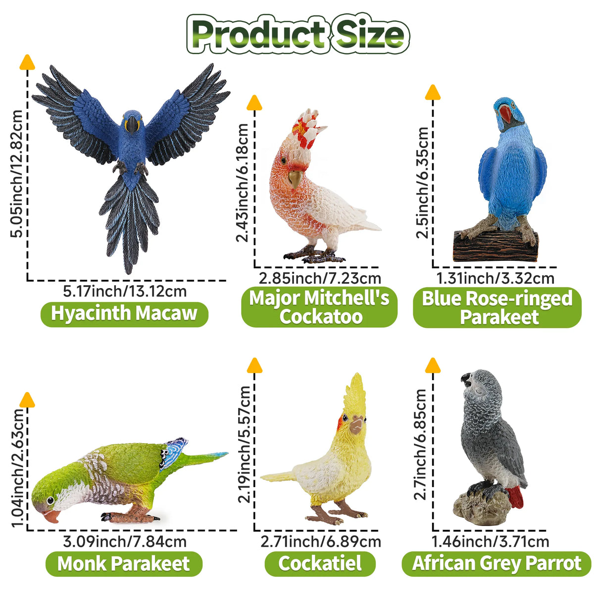 12-Piece Parrot Figurines Playset-size1