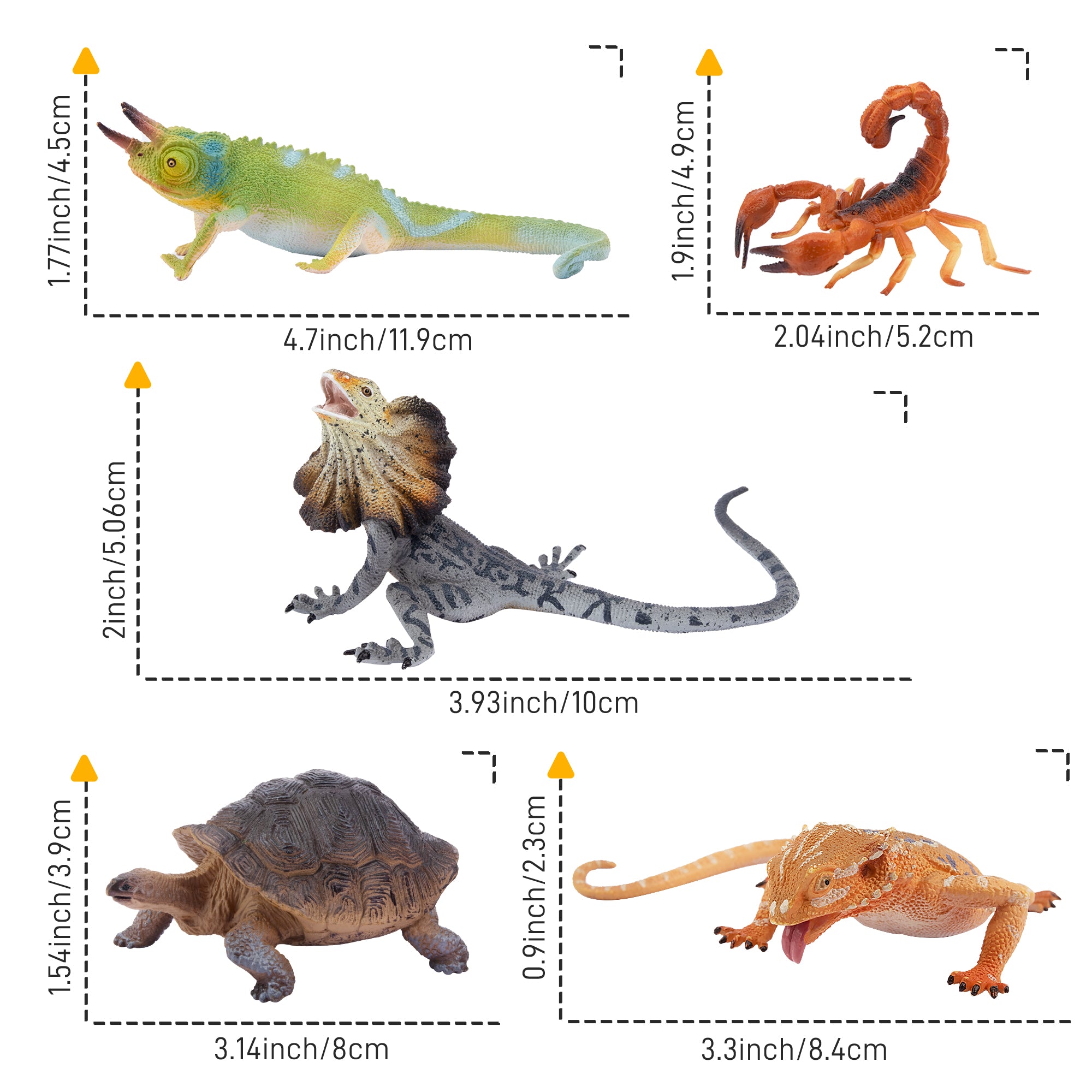 12-Piece Reptile Animal Variety Figurines Playset-size 2