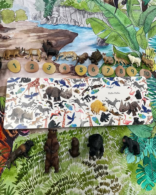 14-Piece Mini North American Animals Figurine Playset