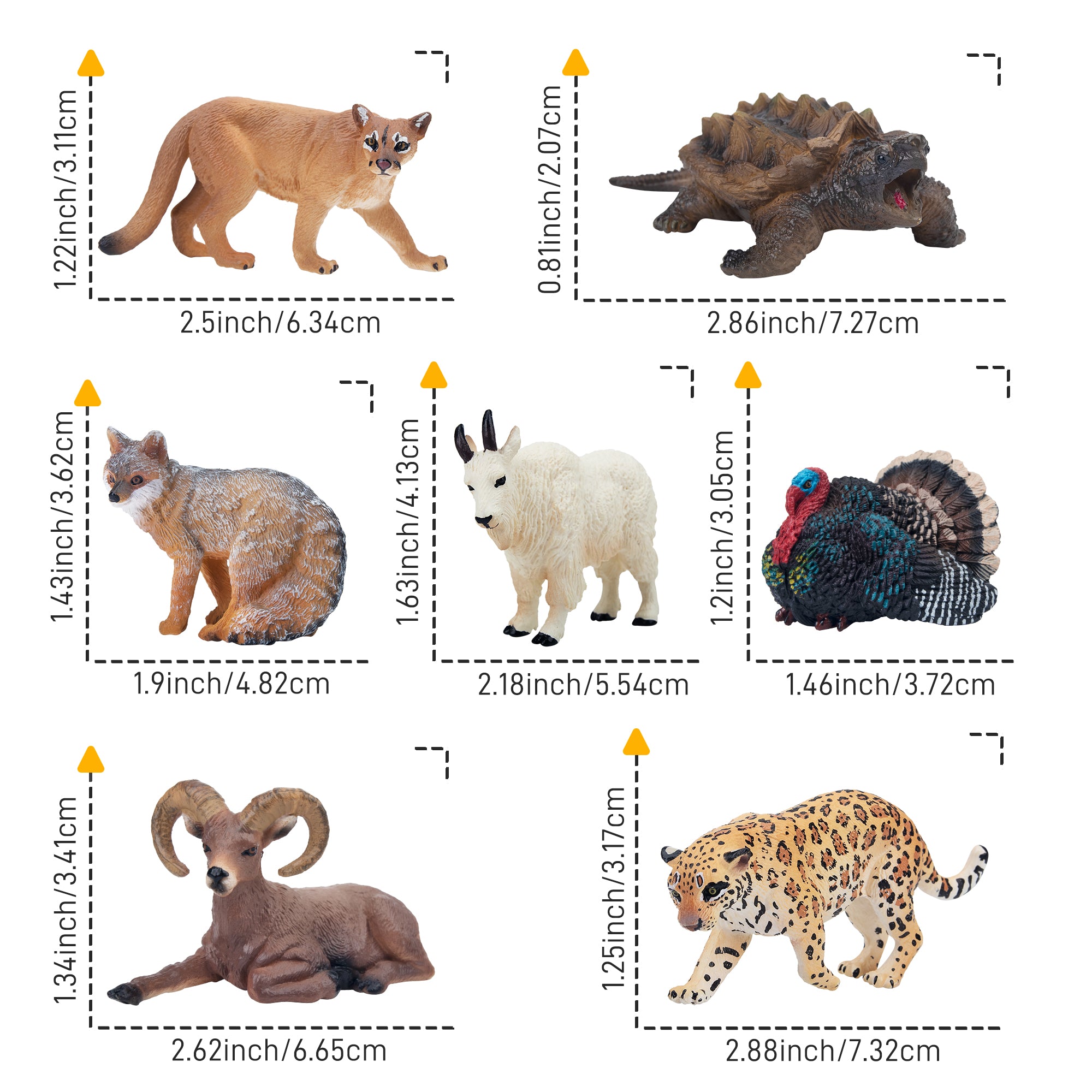 14-Piece Mini North American Animals Figurine playset-size2