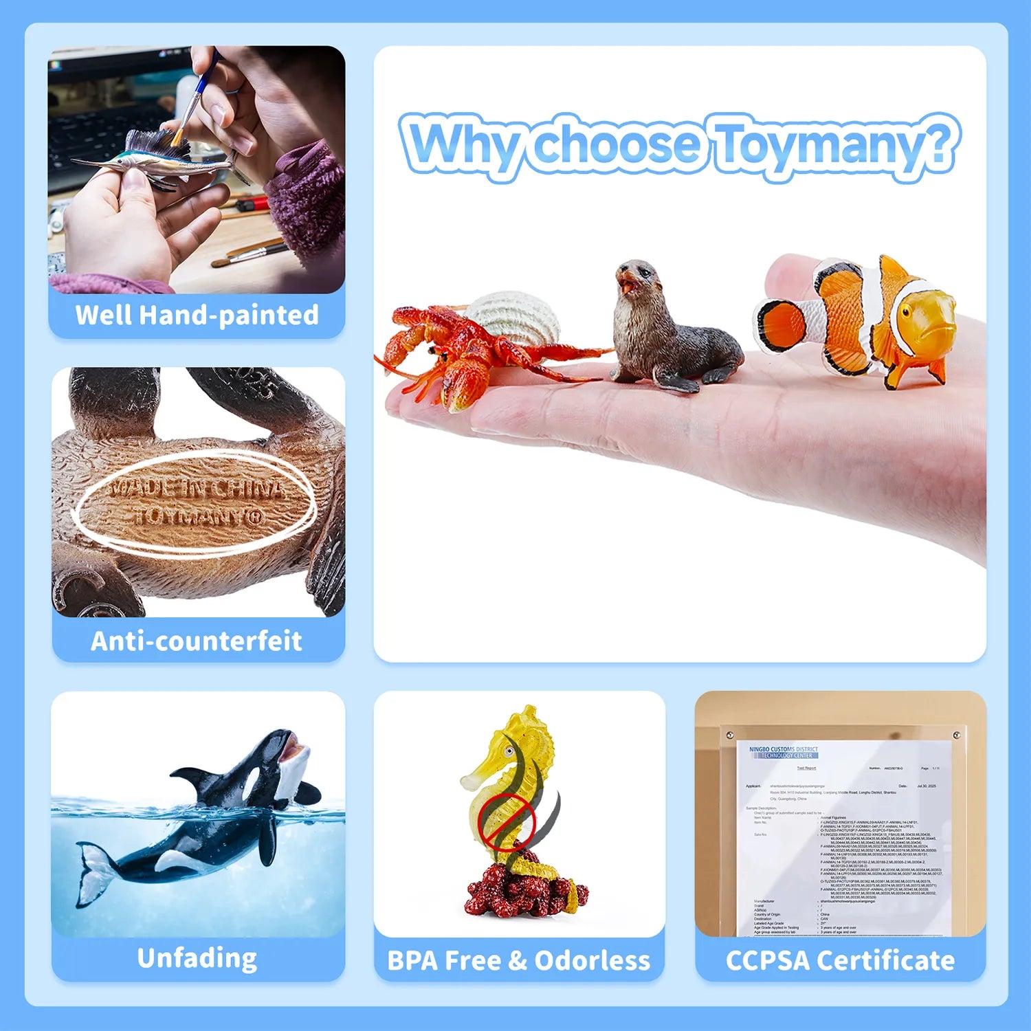 16-teiliges Spielset mit Meerestier-Figuren