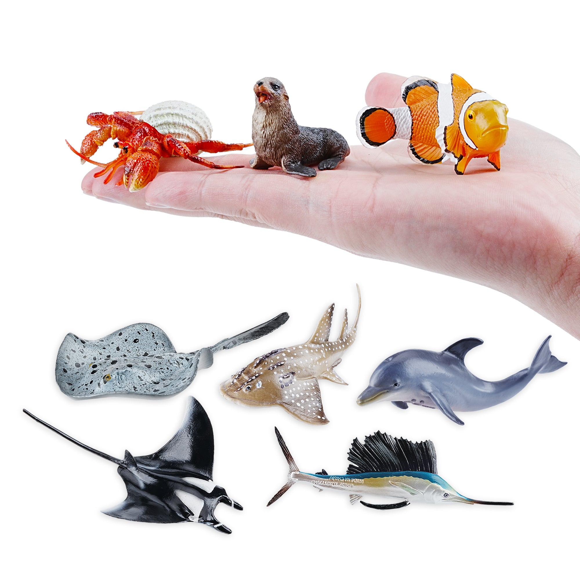 16-Piece Sea Animals Figurines Playset