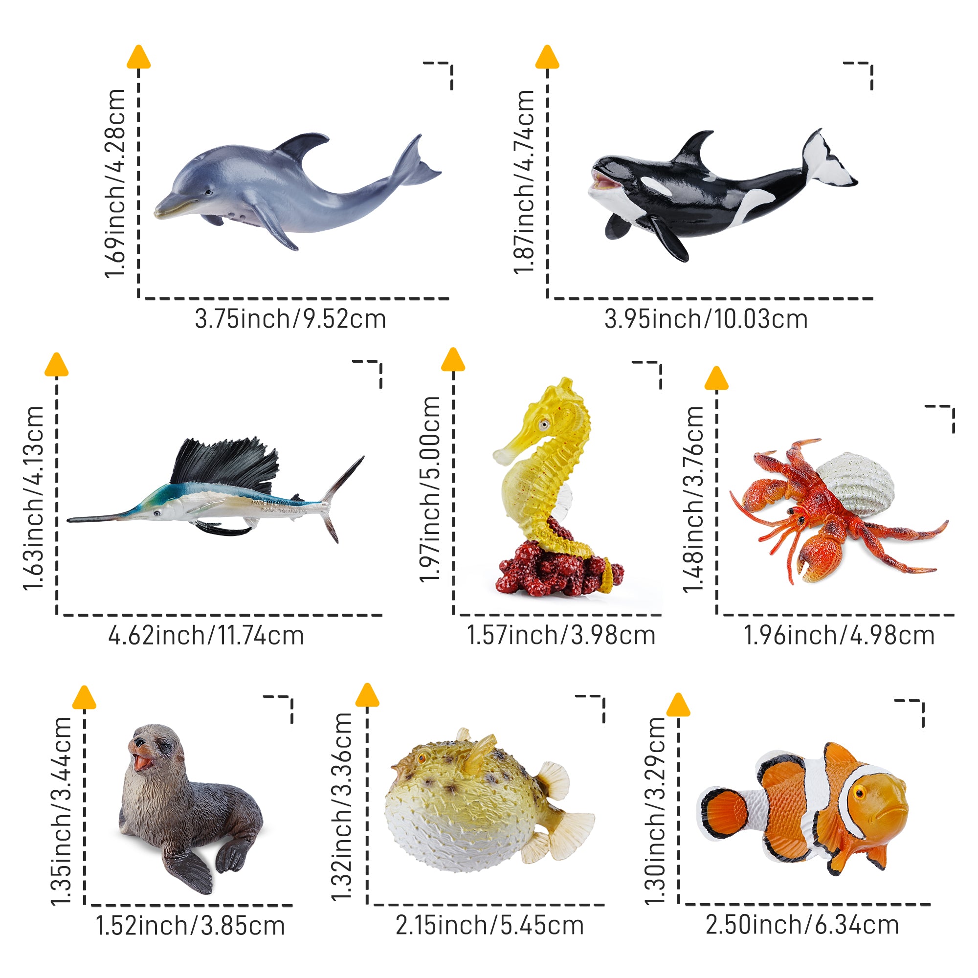 16-Piece Sea Animals Figurines Playset