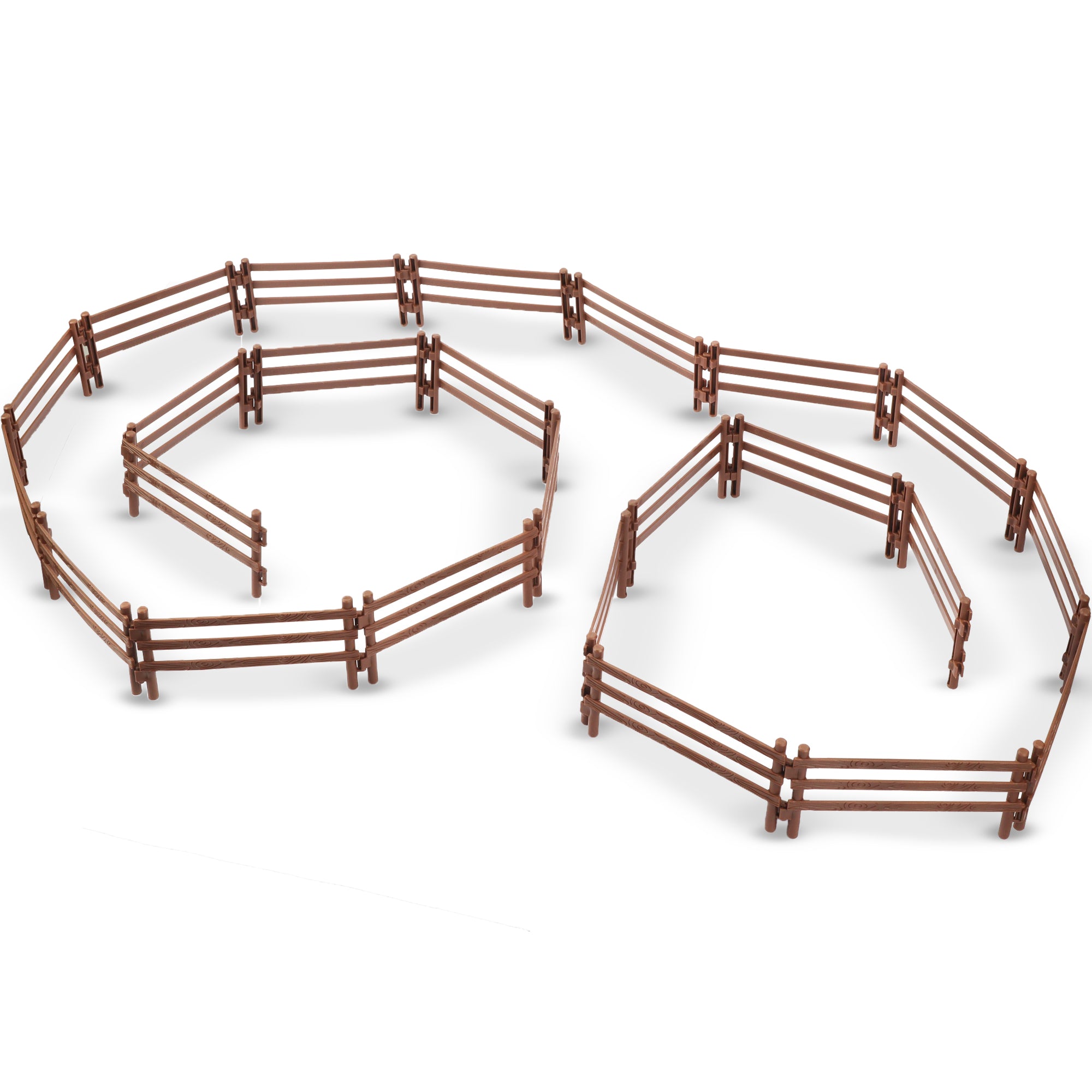 24-Piece?Wood-Look Plastic?Corral?Fencing?Playset-2
