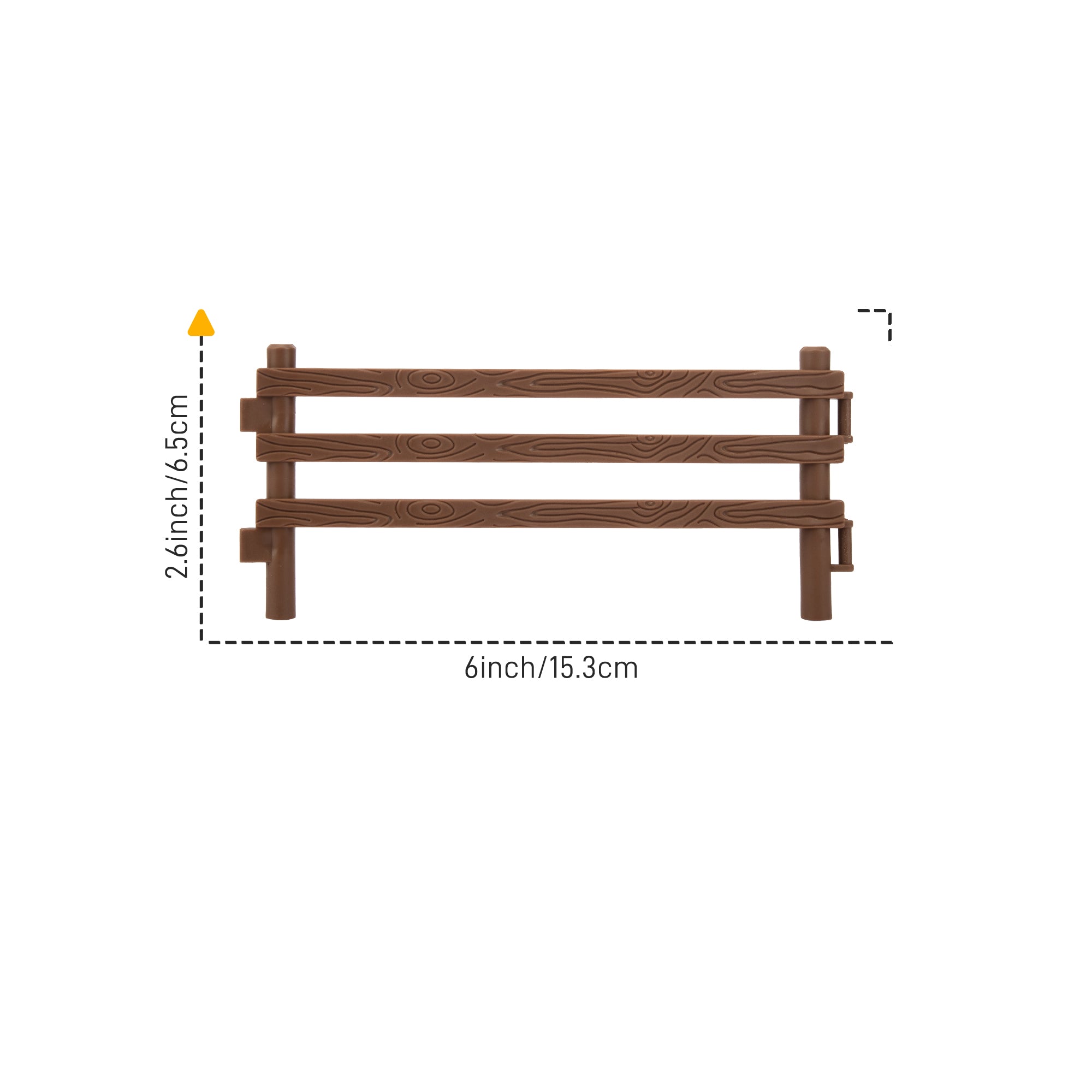 24-Piece Wood-Look Plastic Corral Fencing Playset-size