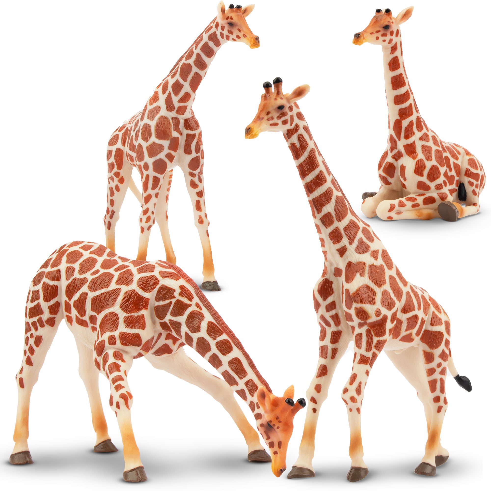 4-Piece?Giraffe?Family?Figurines?Playset?with?Adult?&?Baby?Giraffes