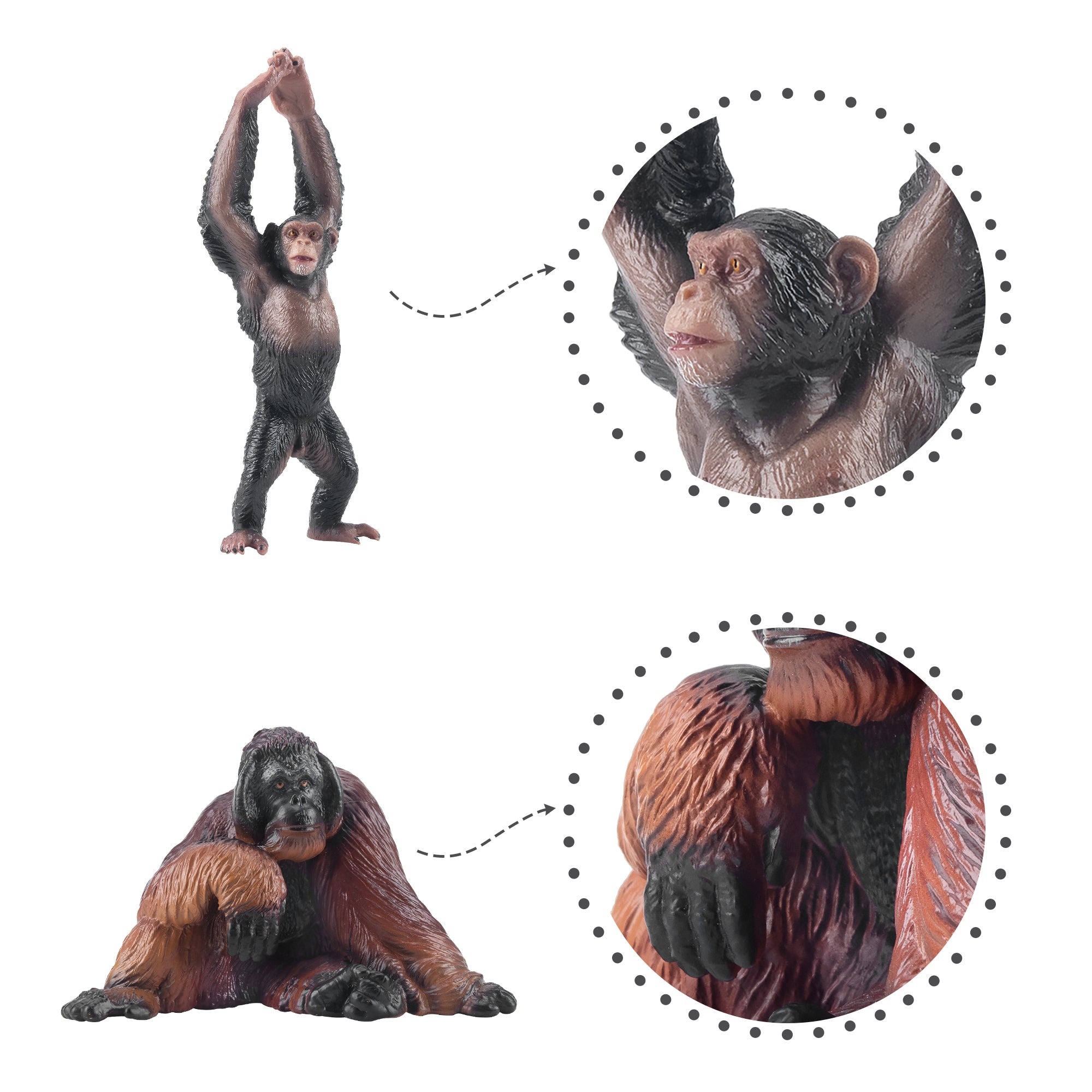 5-Piece Ape Animal Figurine Playset