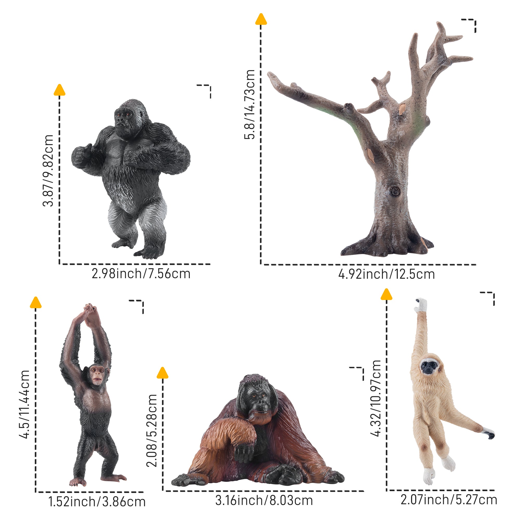 5-Piece Ape Animal Figurine Playset