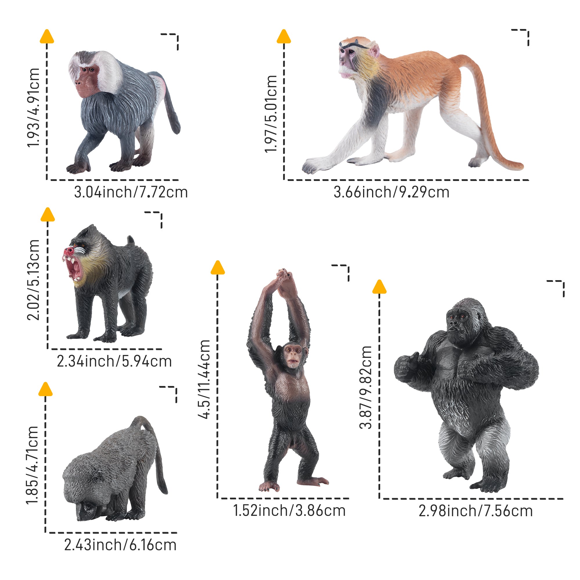 6-Piece African Primate Figurine Playset
