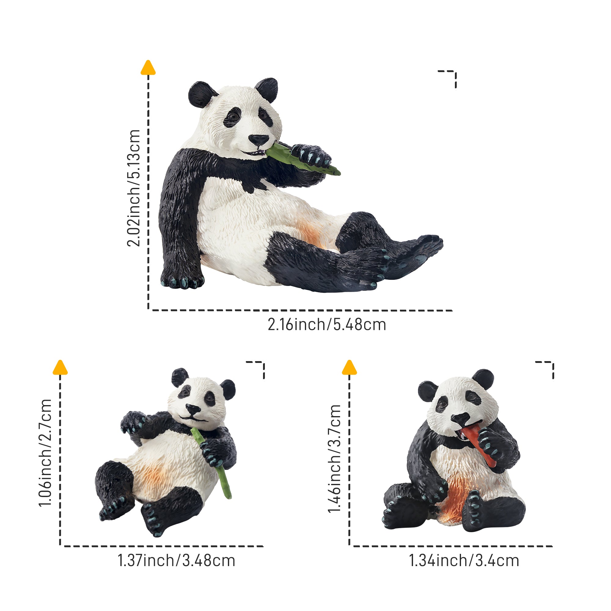 6-Piece Plastic Jungle Panda Animal Figurines Family Set-size 1