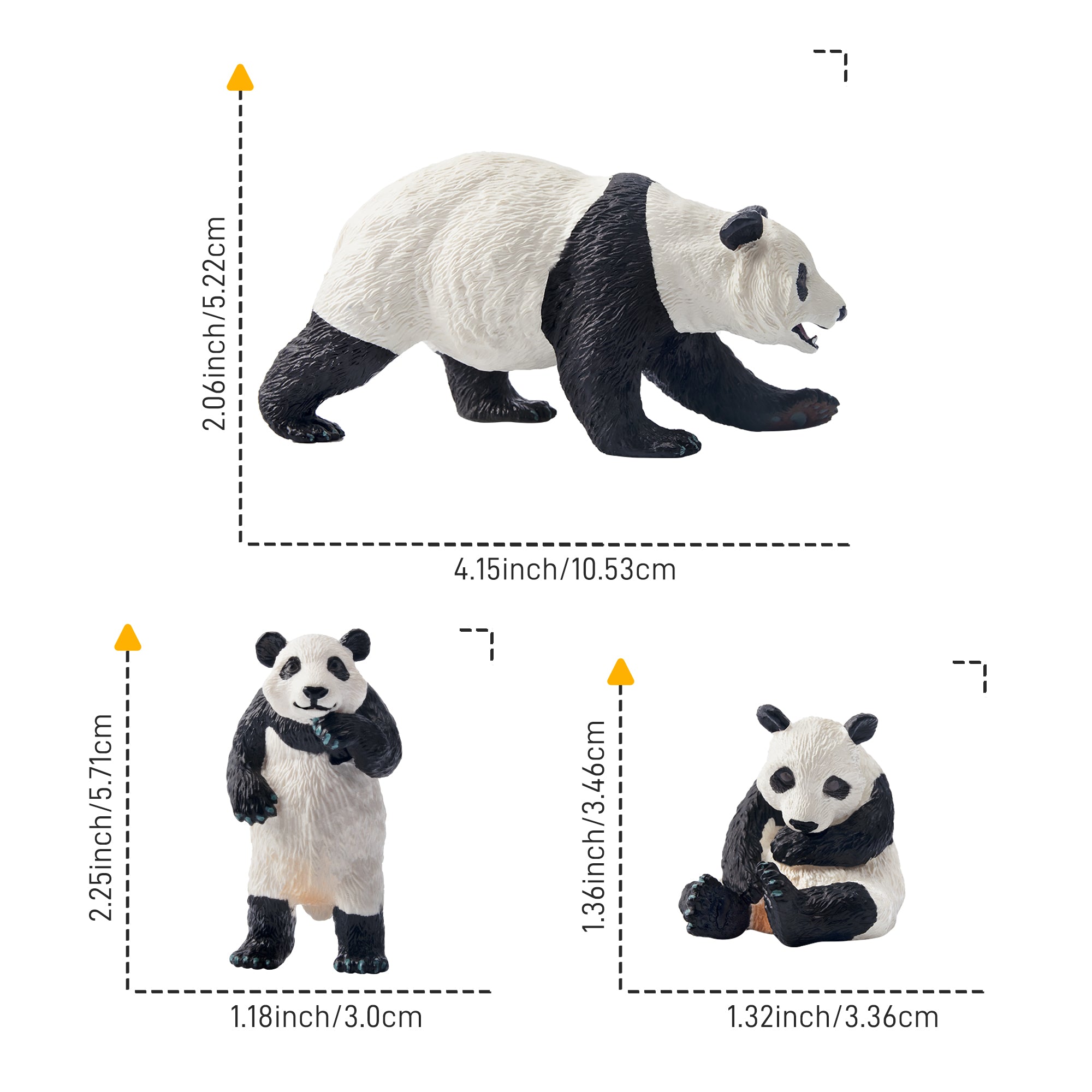 6-Piece Plastic Jungle Panda Animal Figurines Family Set-size 2