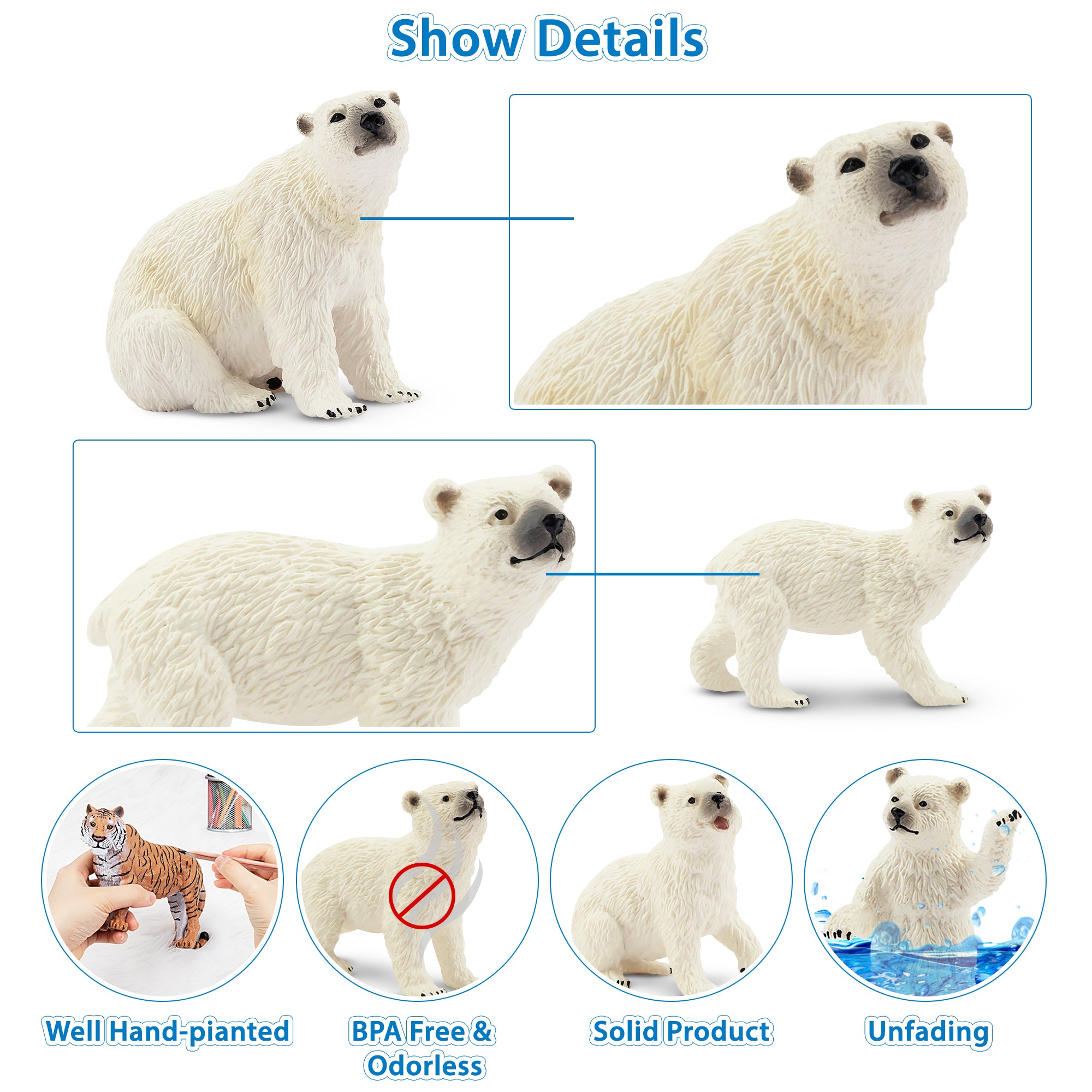 6-Piece?Polar?Bear?Family?Figurines?Playset?with?Adult?&?Baby?Polar?Bear-detail