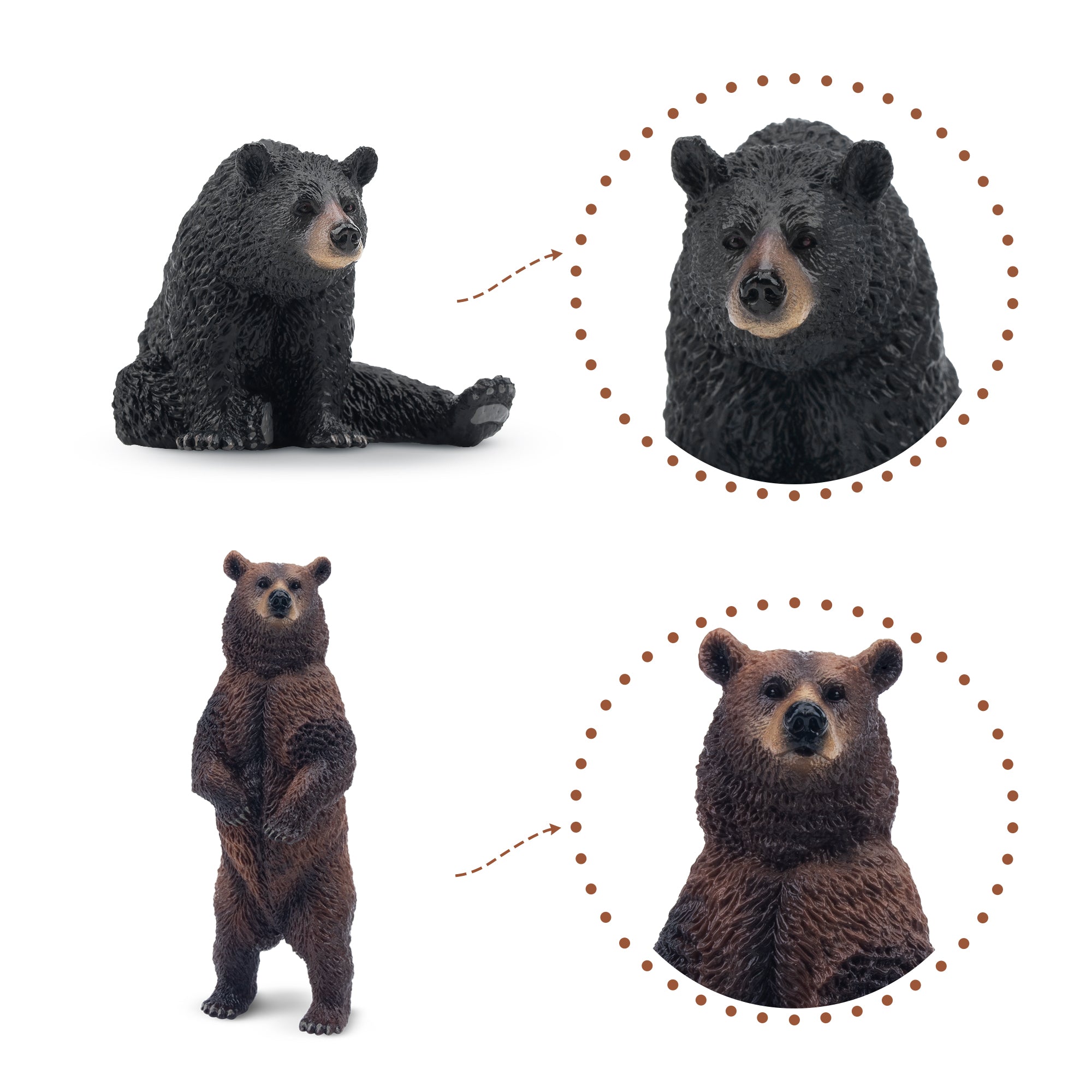 6-Piece Wild Bear Figurines Playset