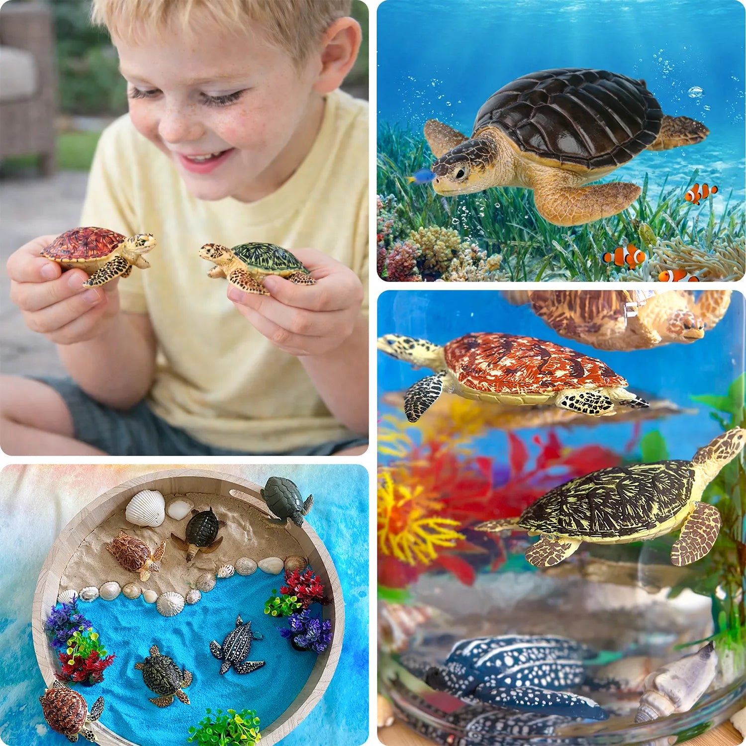 6-Piece Sea Turtle Figurine Playset