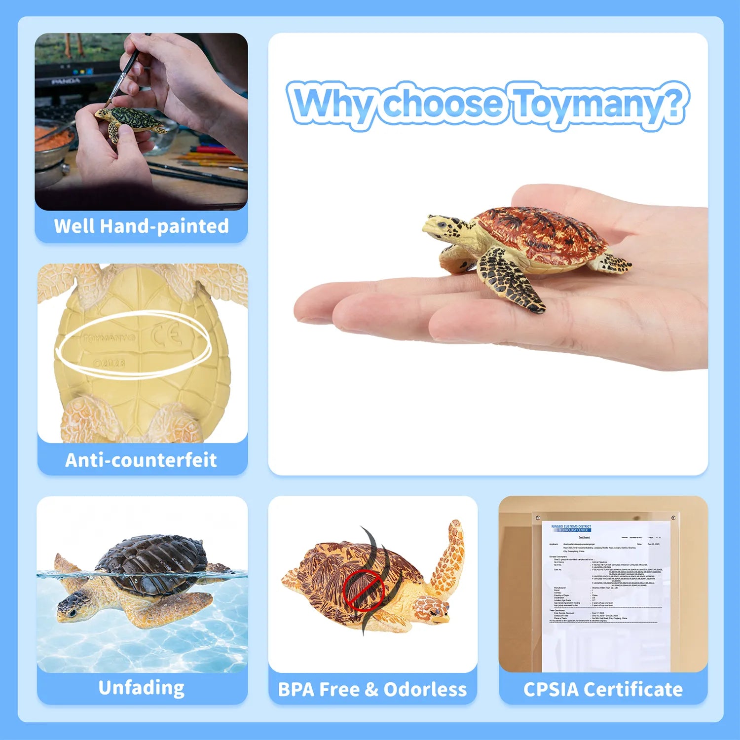 6-Piece Sea Turtle Figurine Playset