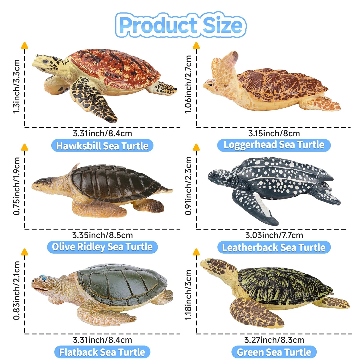 6-Piece Sea Turtle Figurine Playset