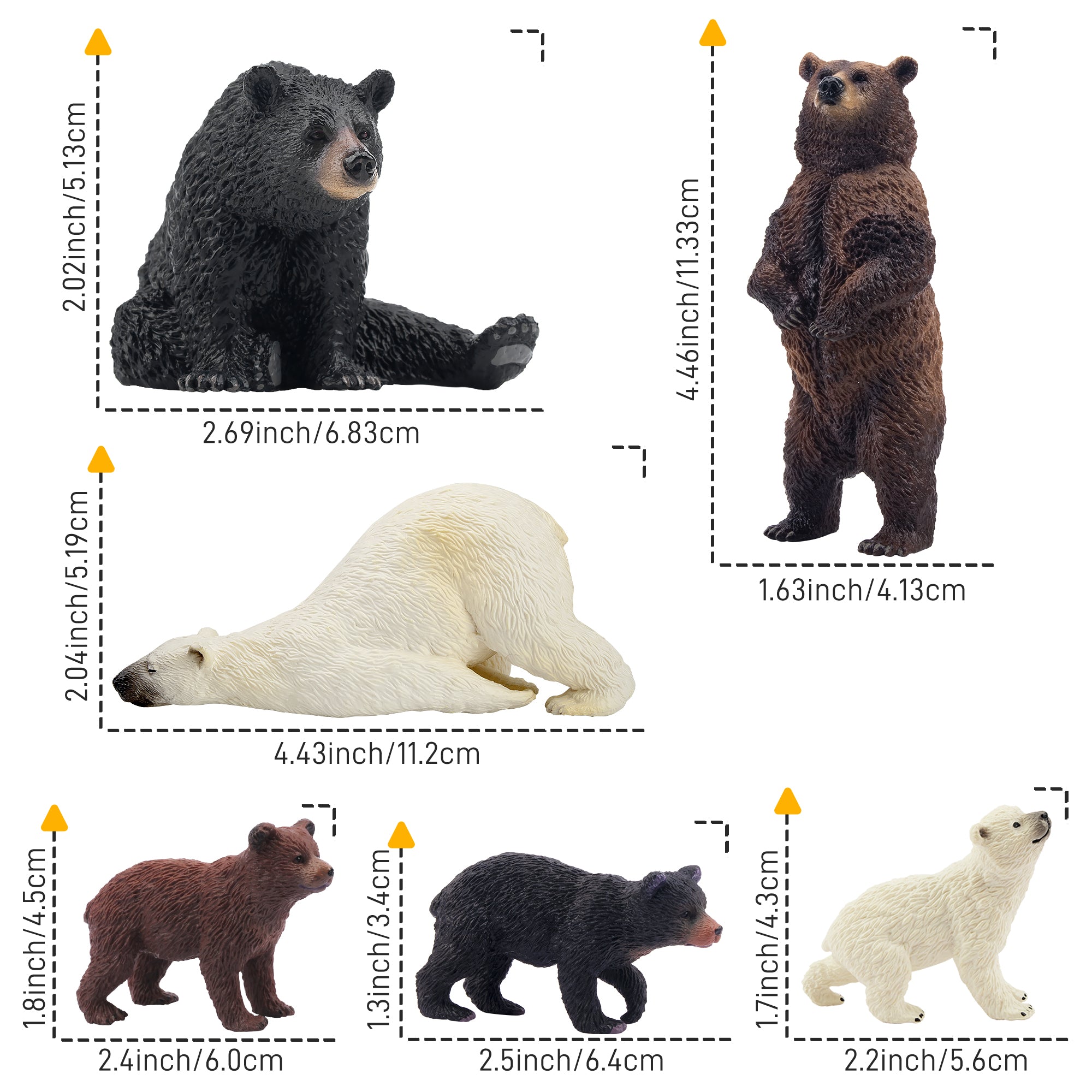 6-Piece Wild Bear Figurine Playset-size