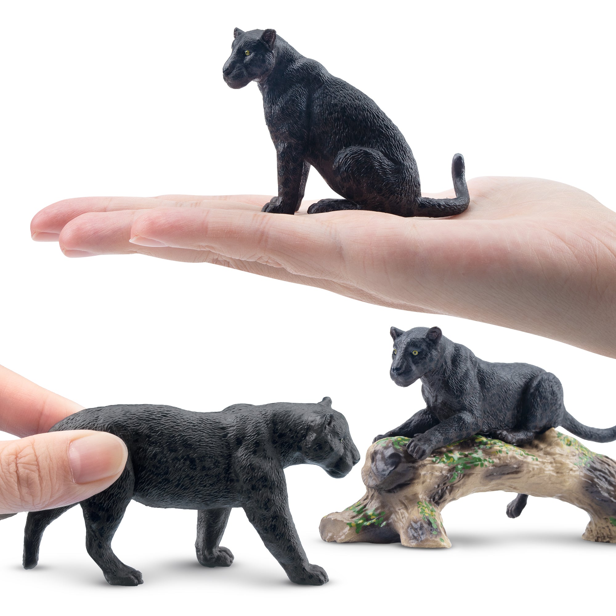 7-Piece Black Jaguar Family Figurine Playset