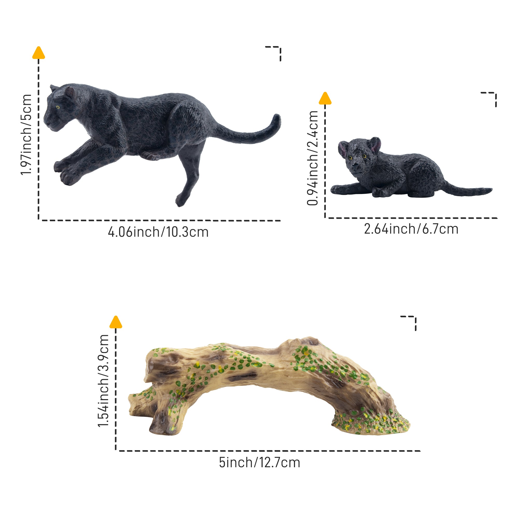 7-Piece Black Jaguar Family Figurine Playset