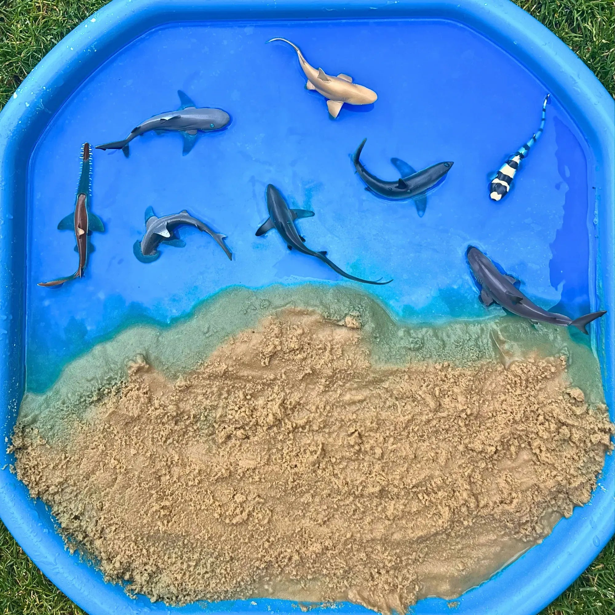 8-Piece?53IN Shark?Animal Figurines?Playset-scene 1