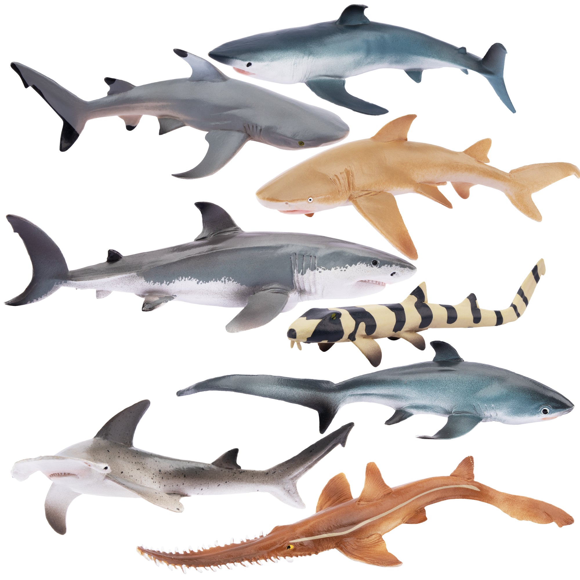 8-Piece?53IN Shark?Animal Figurines?Playset
