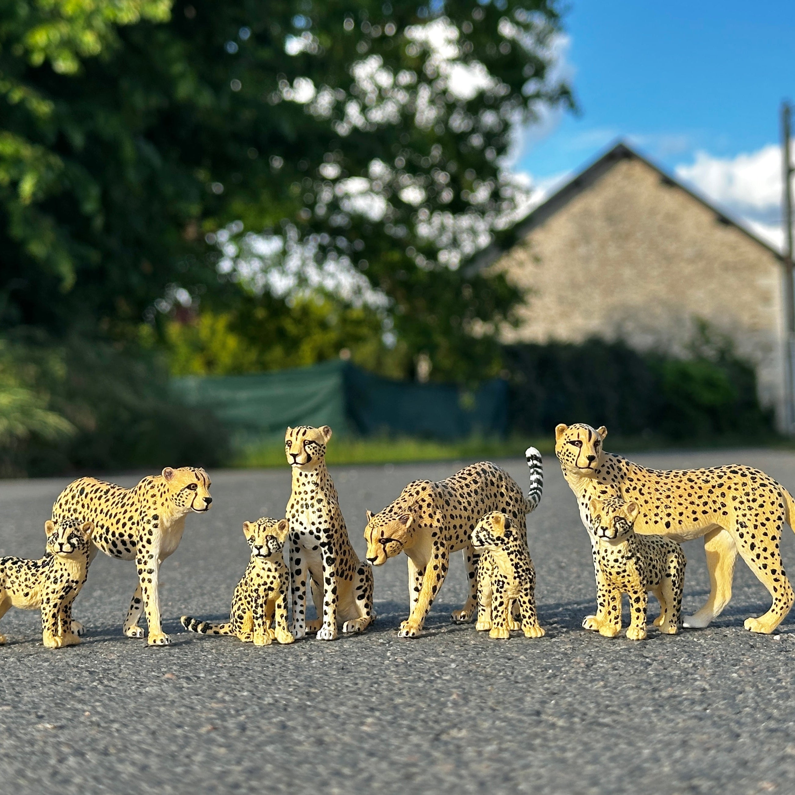 8-Piece Cheetah Family Figurine Playset