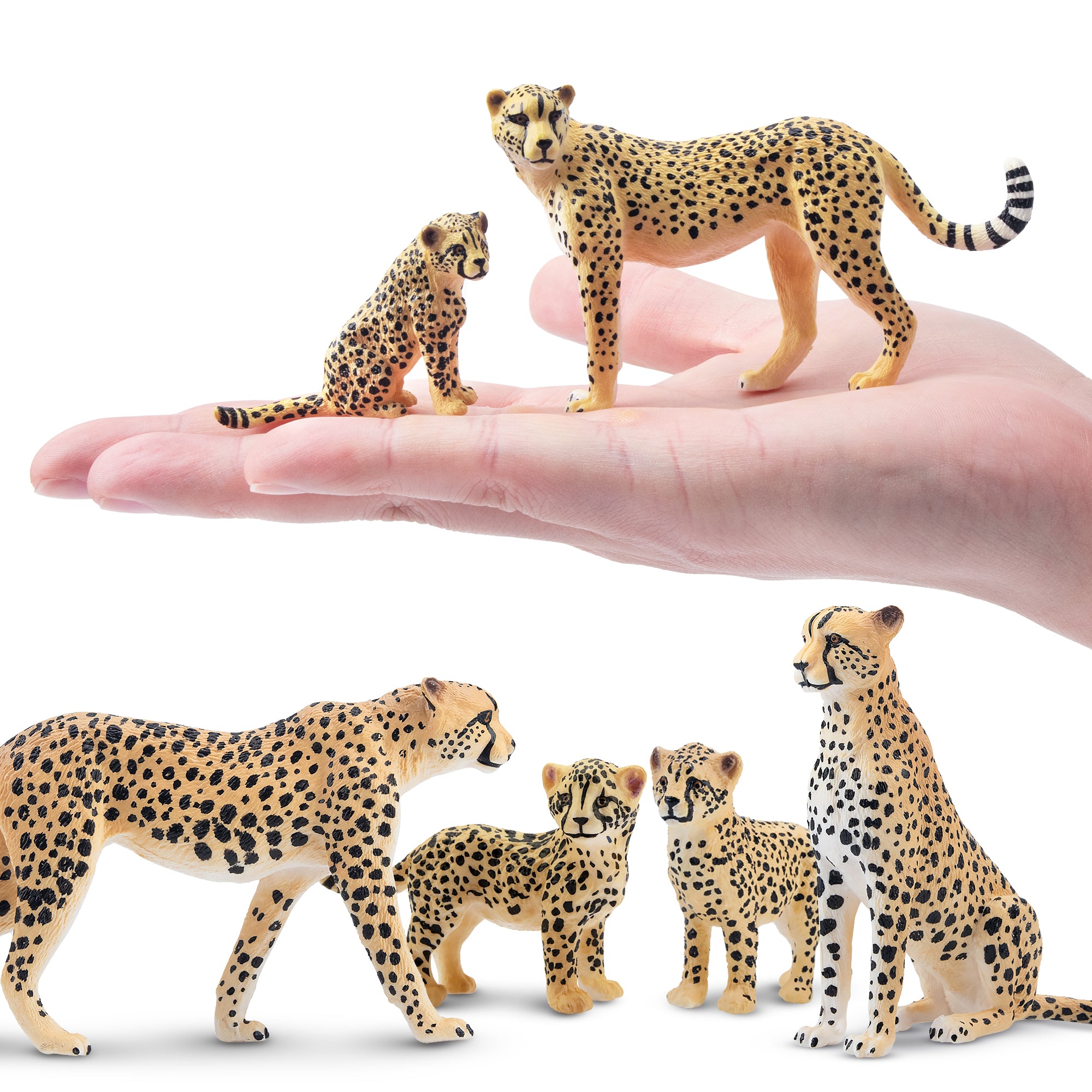 8-teiliges Gepardenfamilien-Figuren-Set
