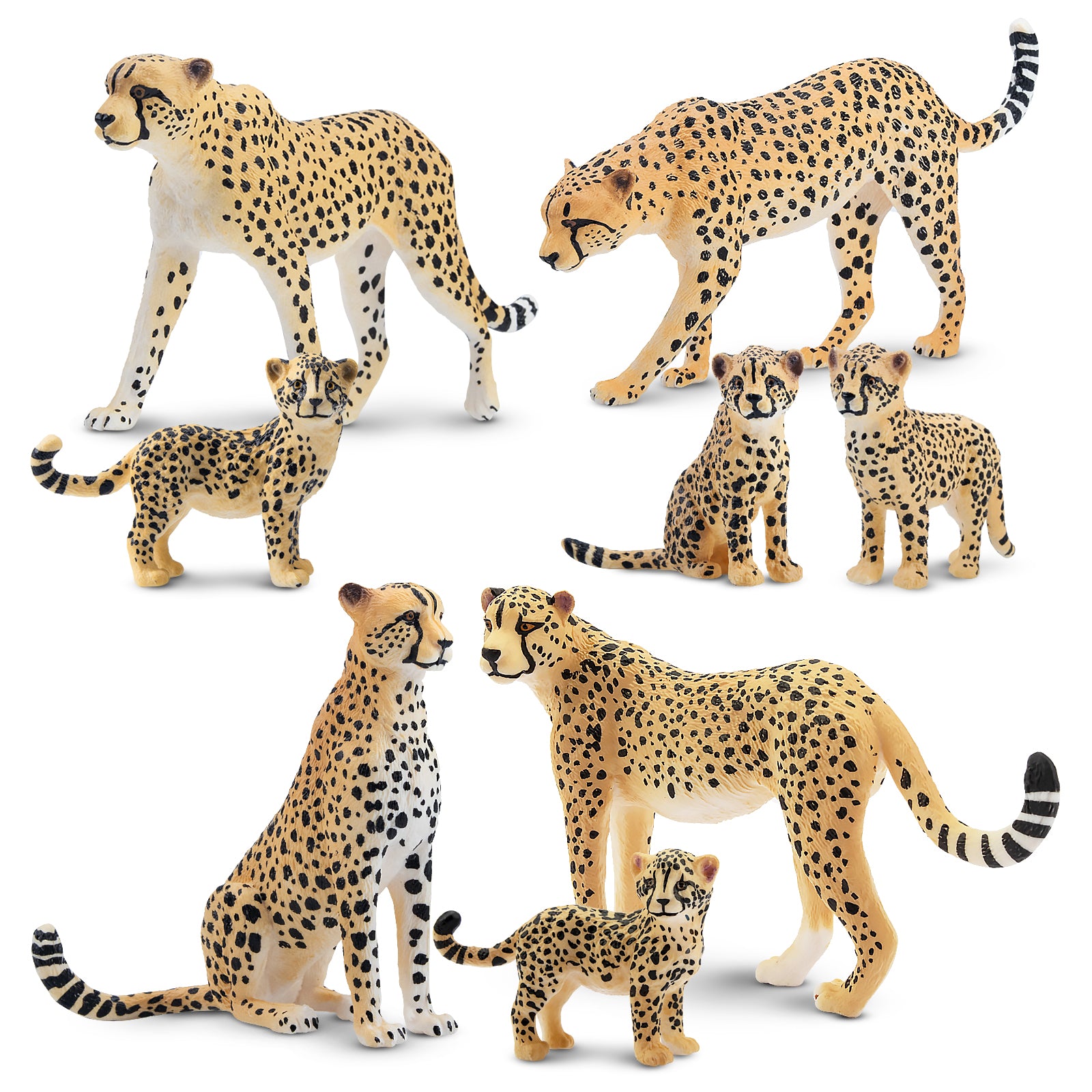 8-Piece Cheetah Family Figurines Playset