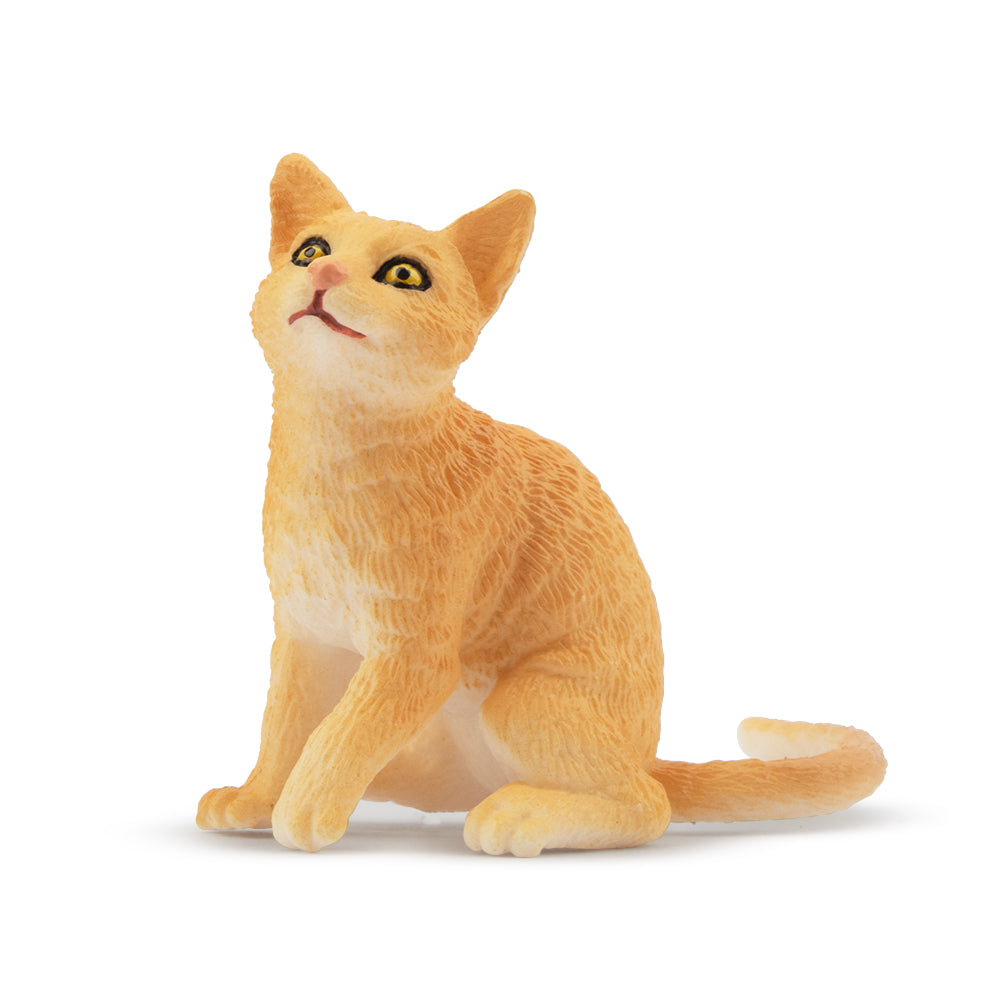 Figurine Jouet Chat Tigré Orange Assis Mini Toymany