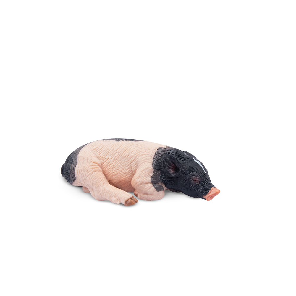 Toymany Sleeping Grey Piglet Figurine Toy-2