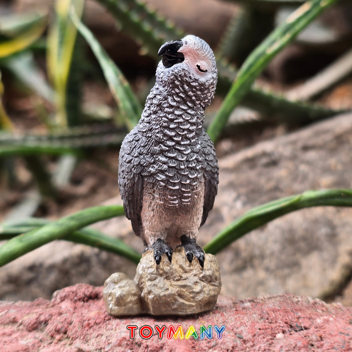 Toymany African Grey Parrot Figurine Toy-scene
