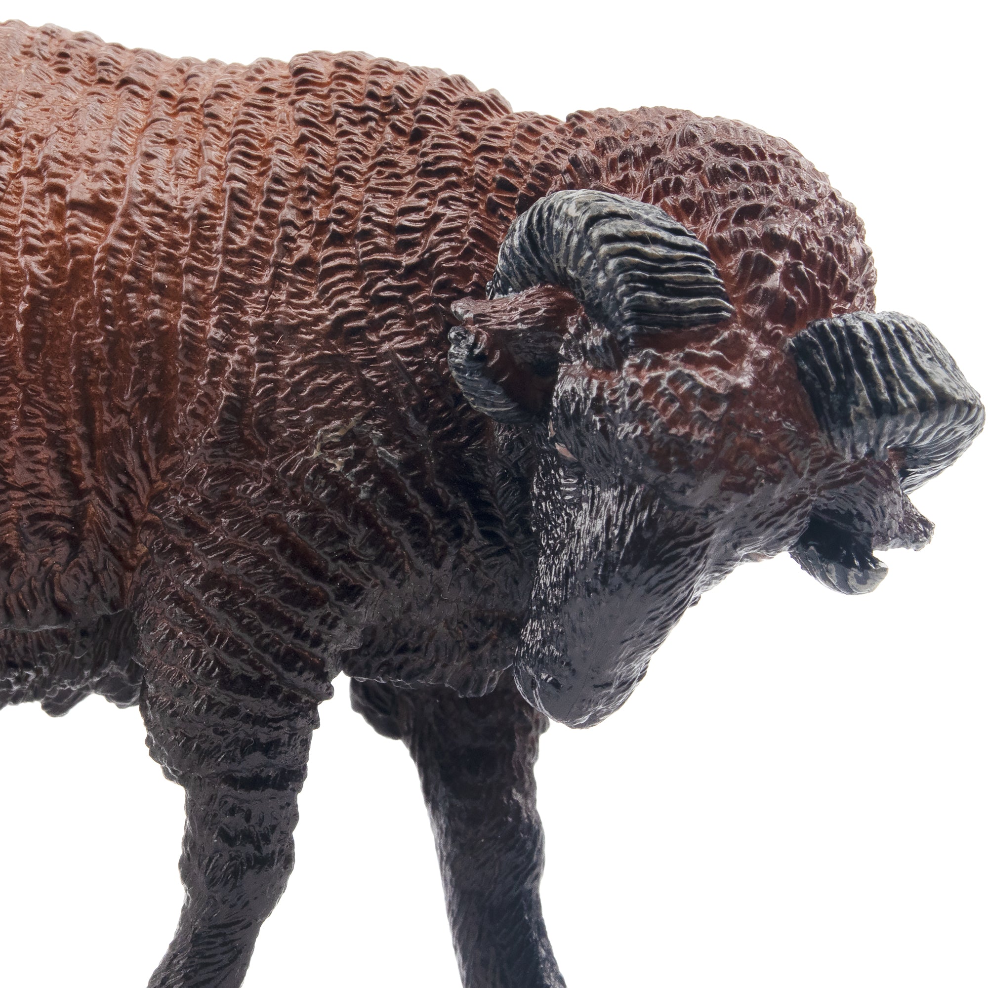 Toymany Grazing Dark-Haired Ram Figurine Toy-detail