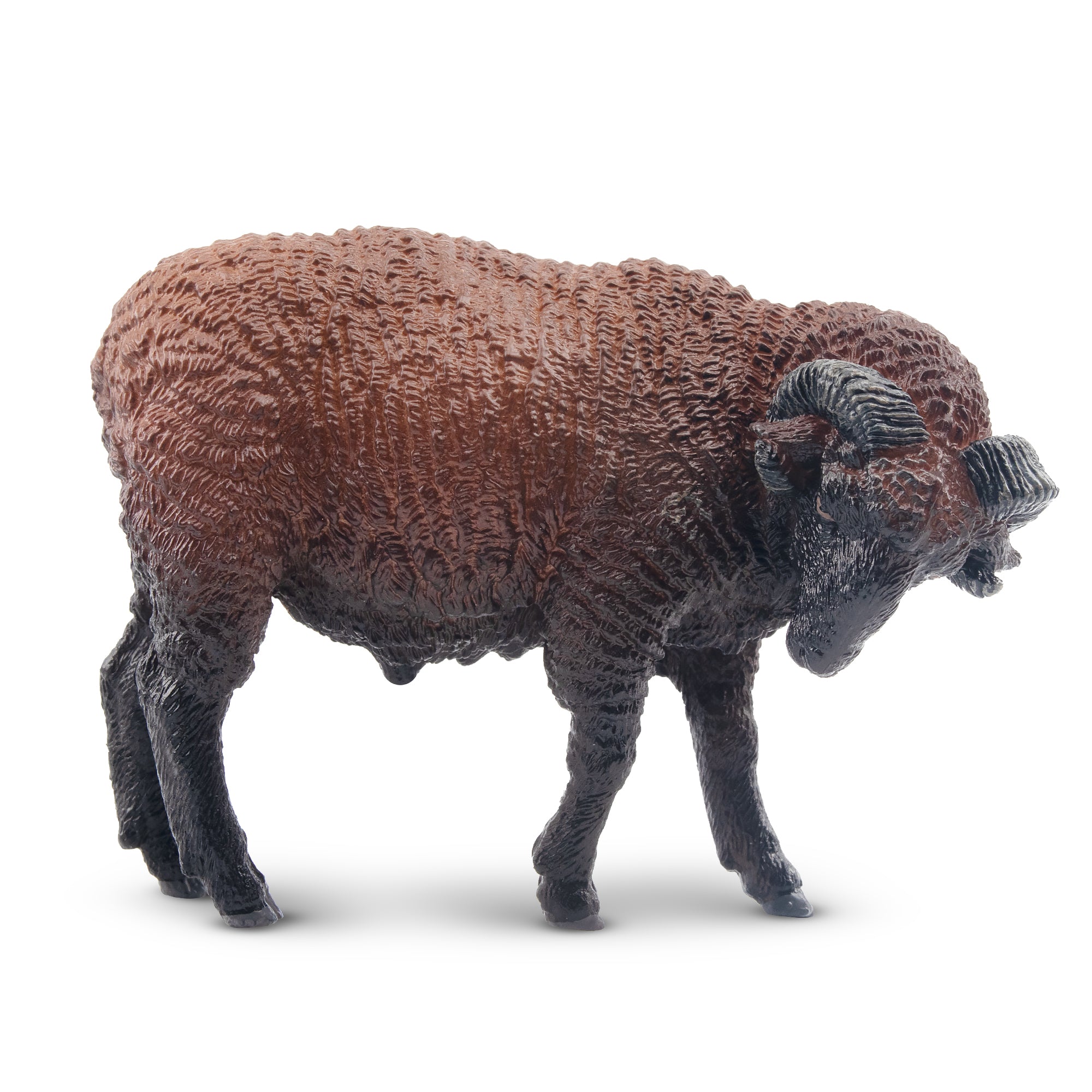 Toymany Grazing Dark-Haired Ram Figurine Toy