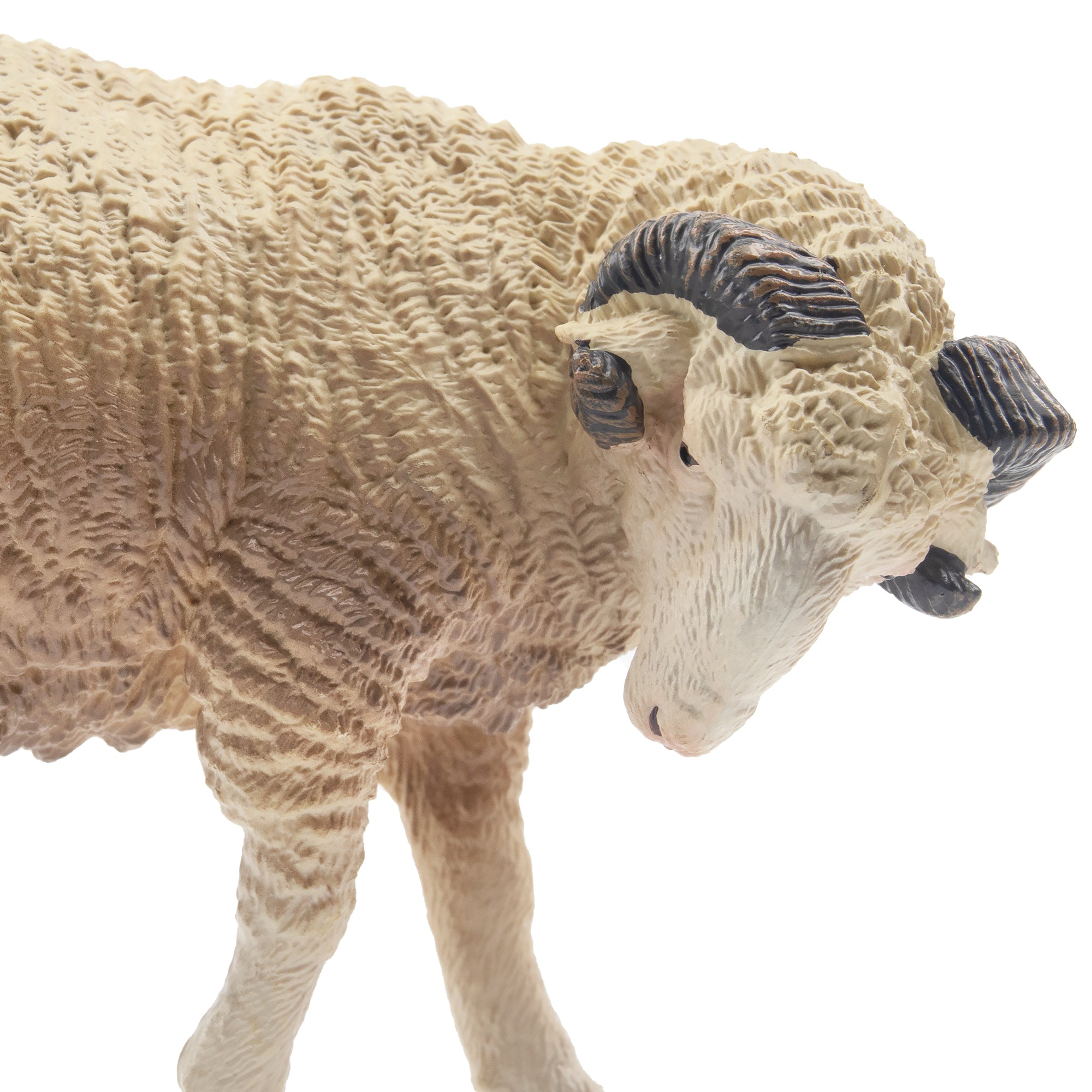 Toymany Grazing Light-Haired Ram Figurine Toy-detail