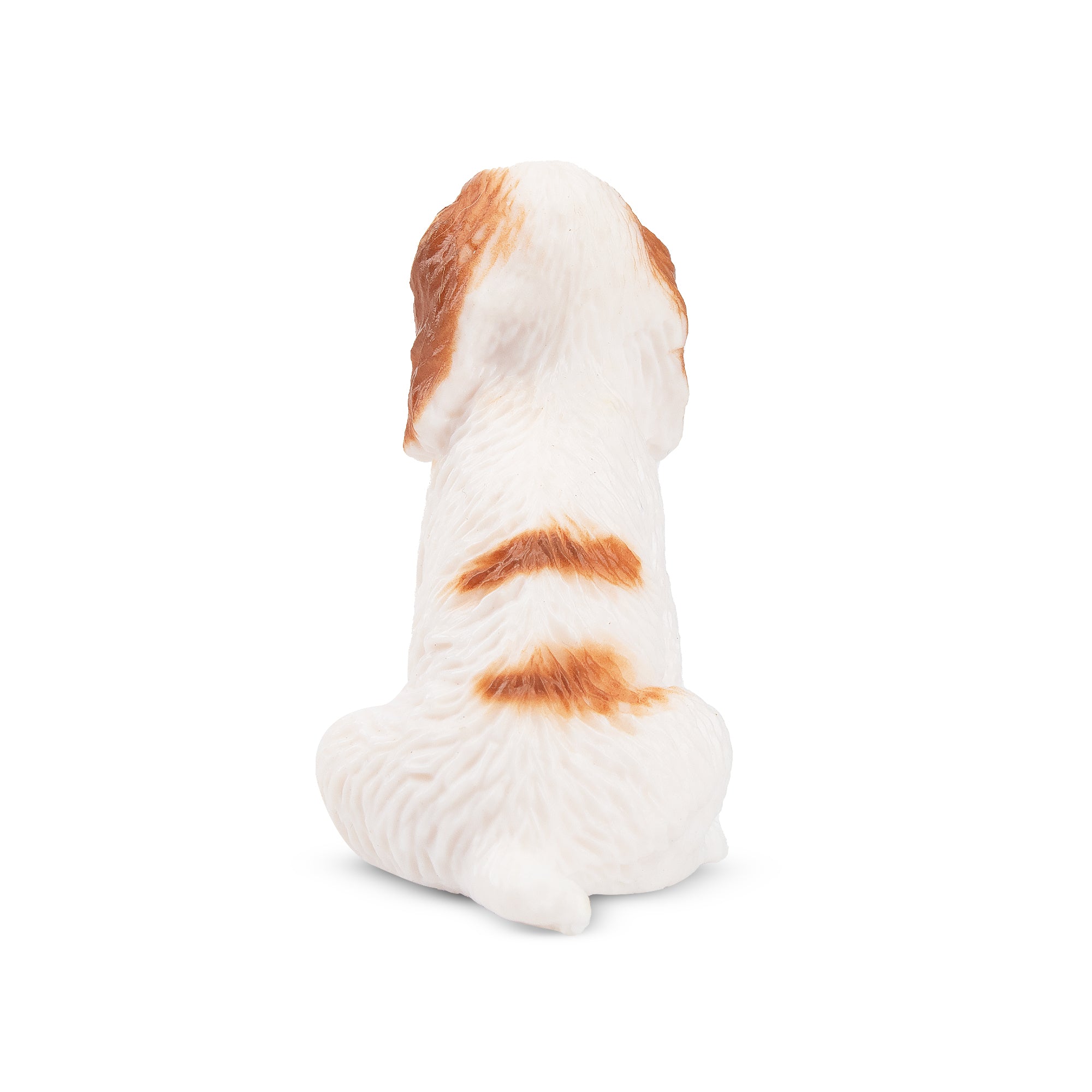 Toymany Mini Sitting Liver and White Cocker Spaniel Puppy Figurine Toy-back