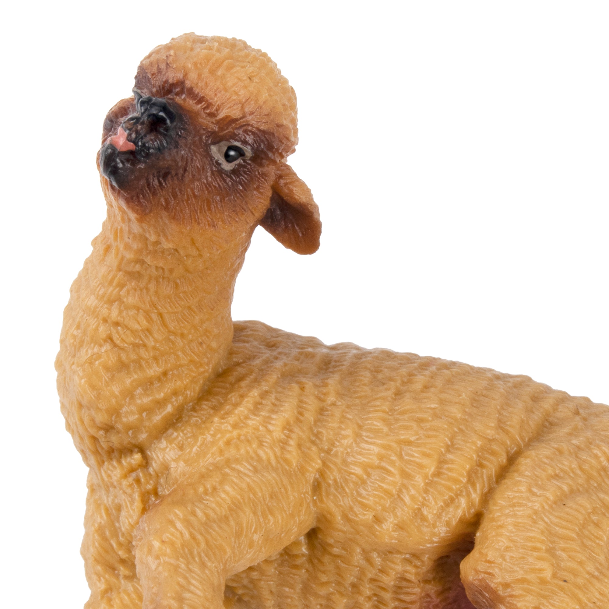 Toymany Playful Brown Alpaca Baby Figurine Toy-detail