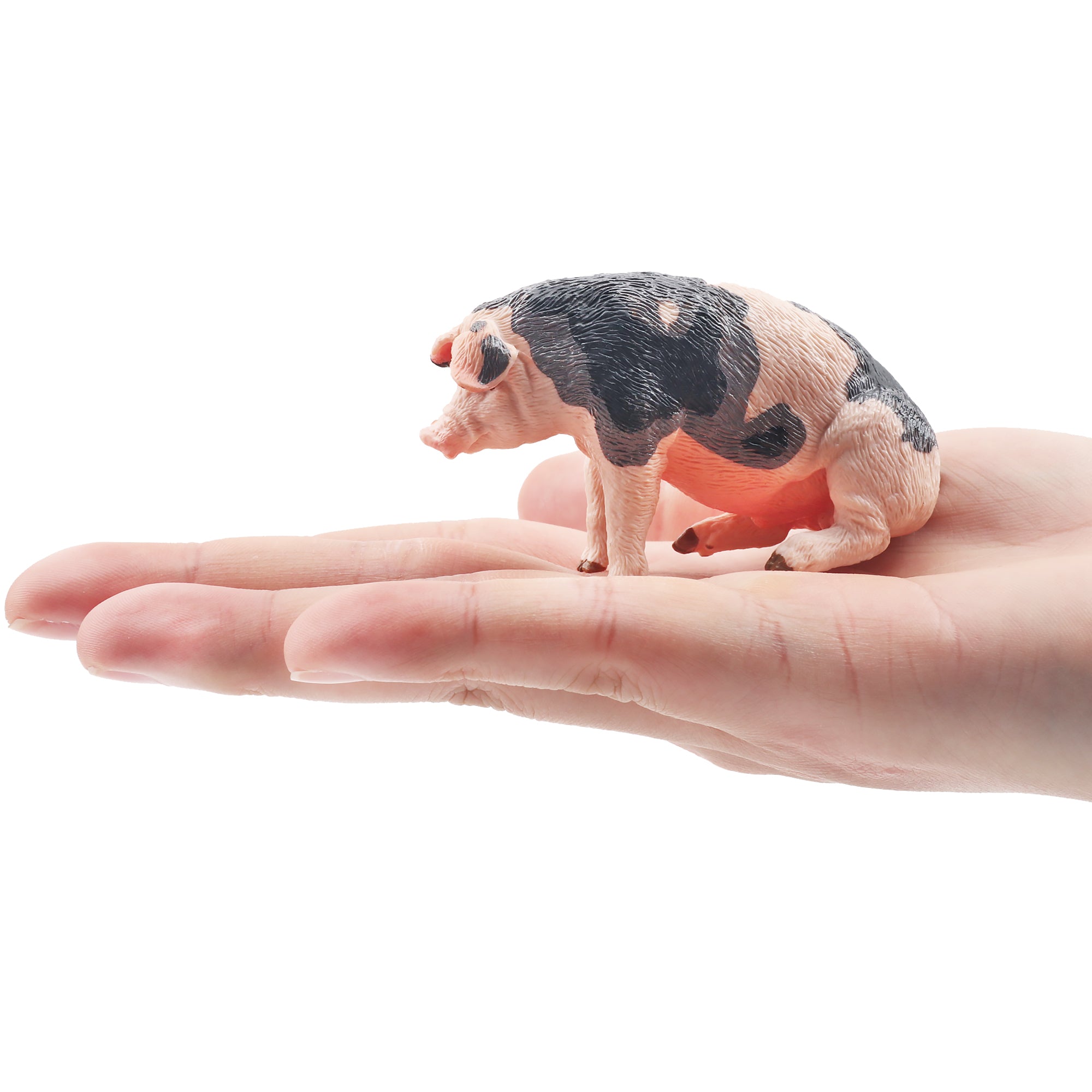Toymany Sitting Grey Male Adult Pig Figurine Toy-on hand