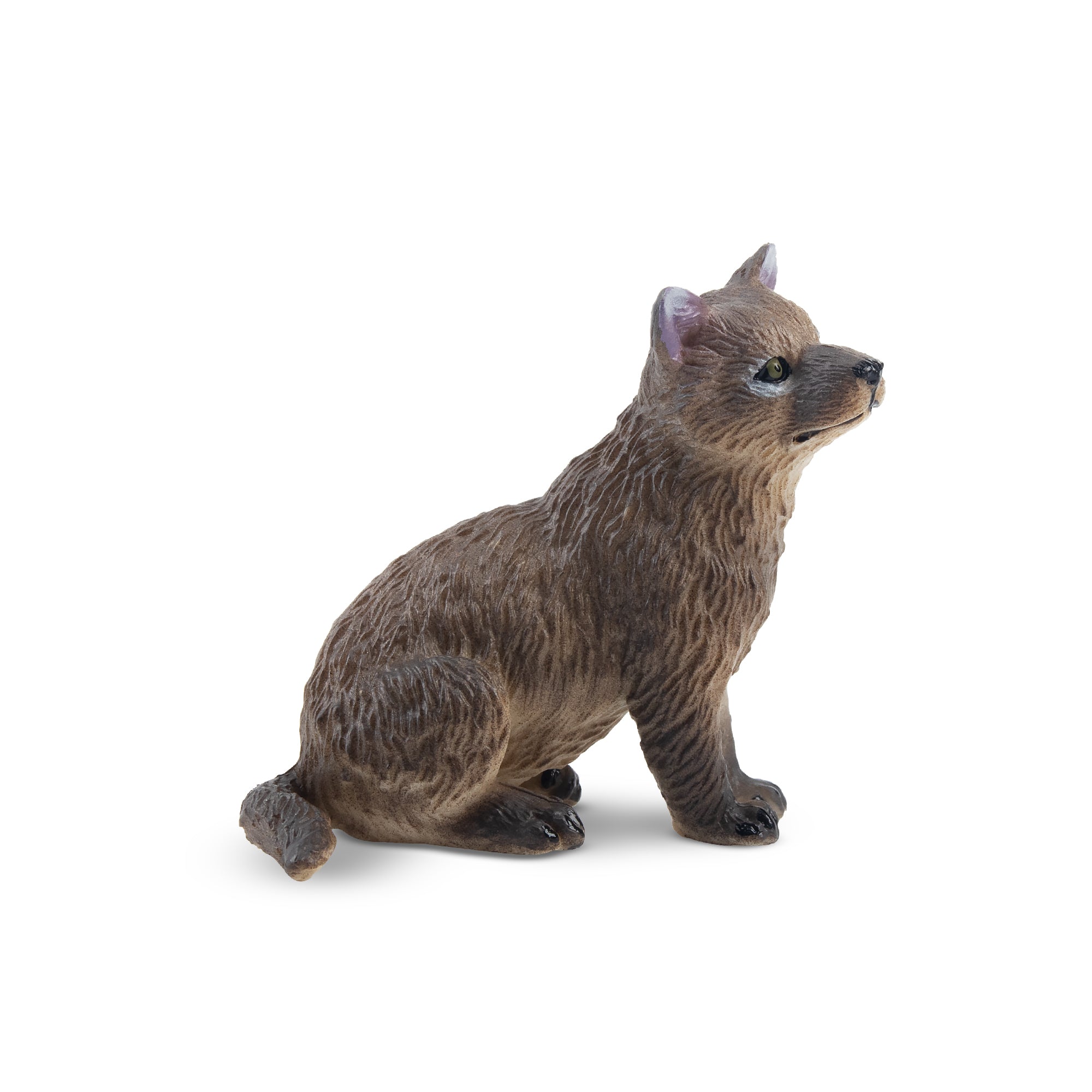 Toymany Sitting Grey Wolf Cub Figurine Toy