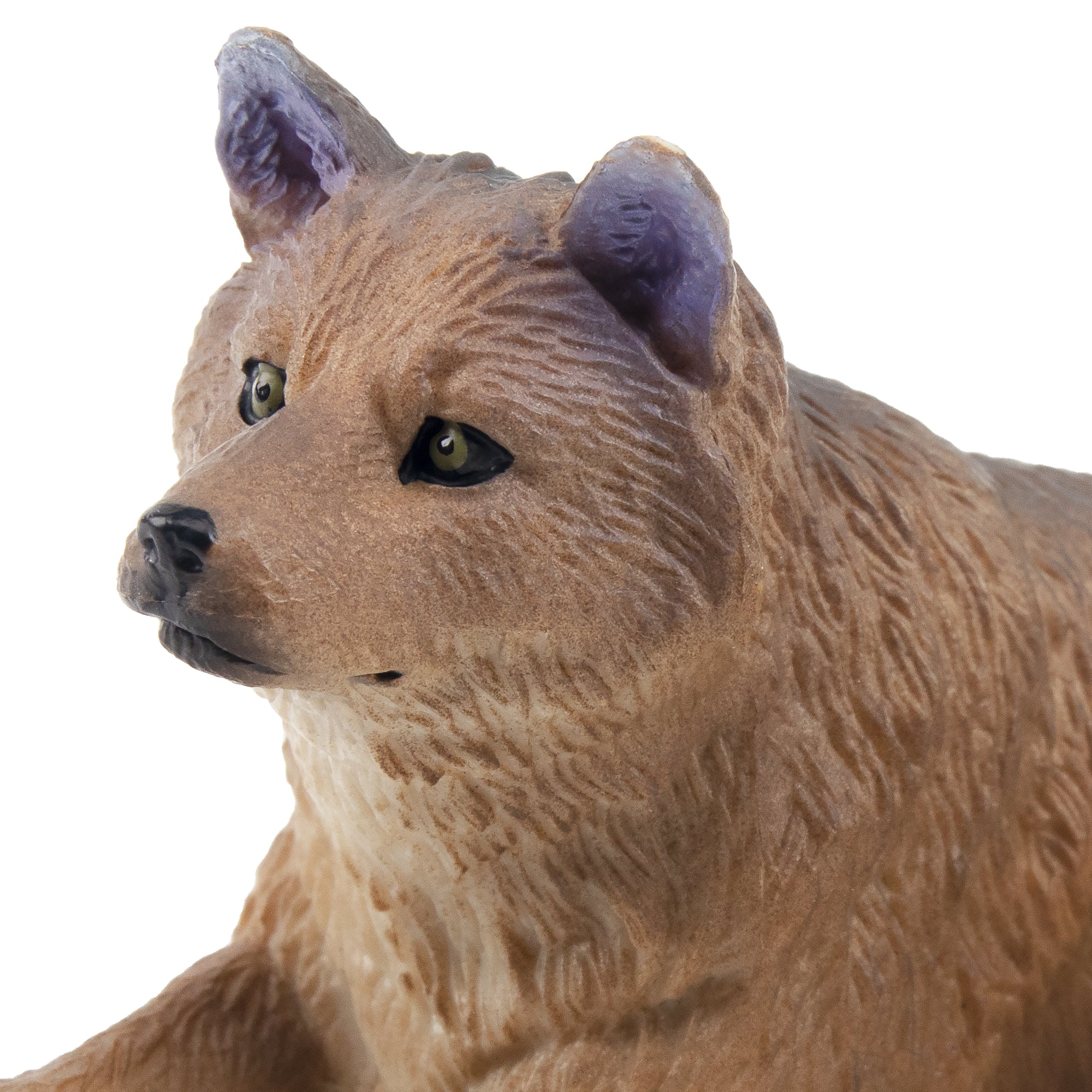Toymany Sitting Grey Wolf Figurine Toy-detail