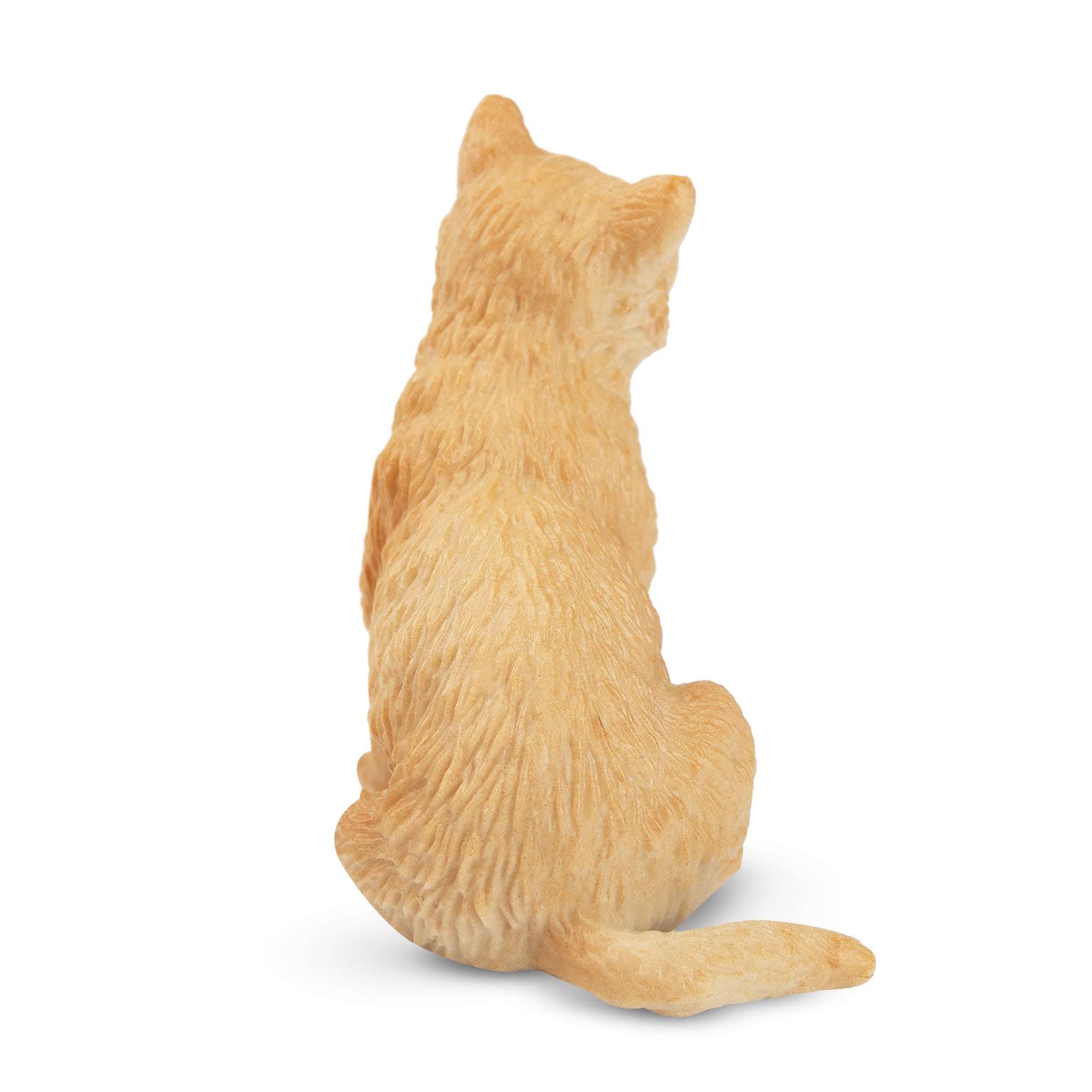 Toymany Sitting White Wolf Cub Figurine Toy-back